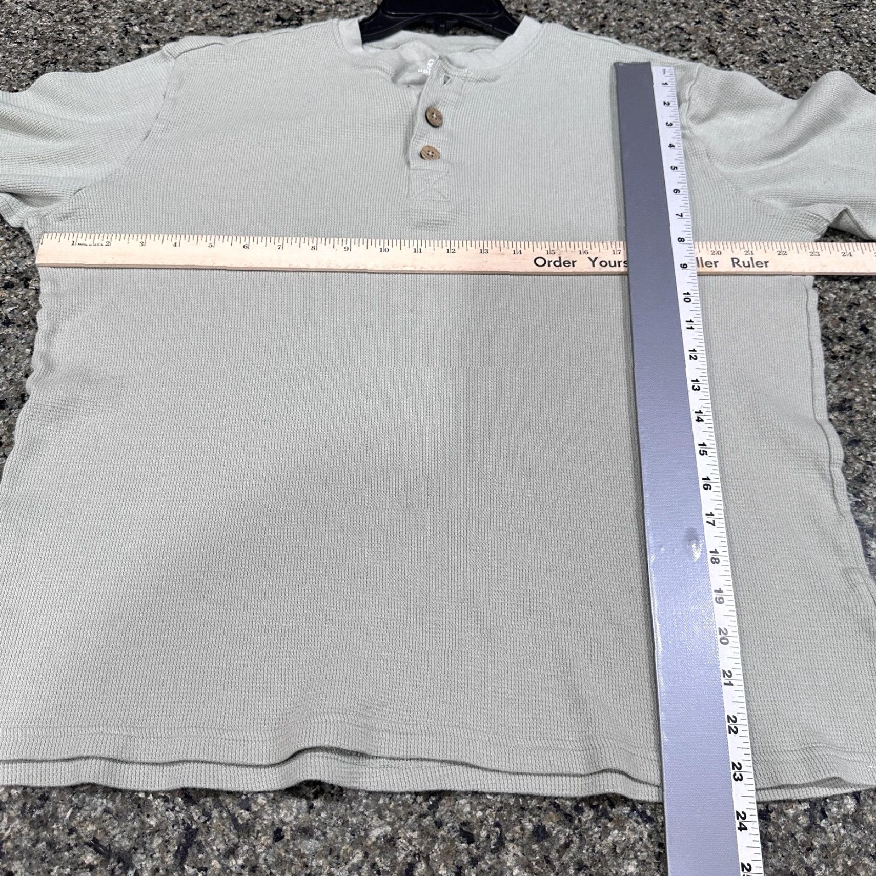 Vintage Honest Green Henley Shirt Men L Regular Knit Organic Cotton Minimalist Casual Size US L / EU 52-54 / 3 - 3 Thumbnail
