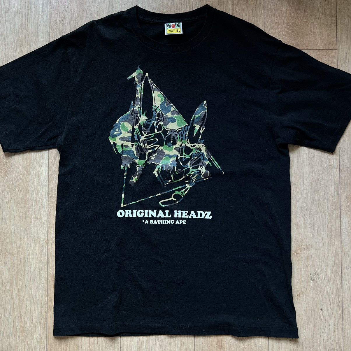 image of Bape x Futura Original Headz Tee in Black, Men's (Size XL)