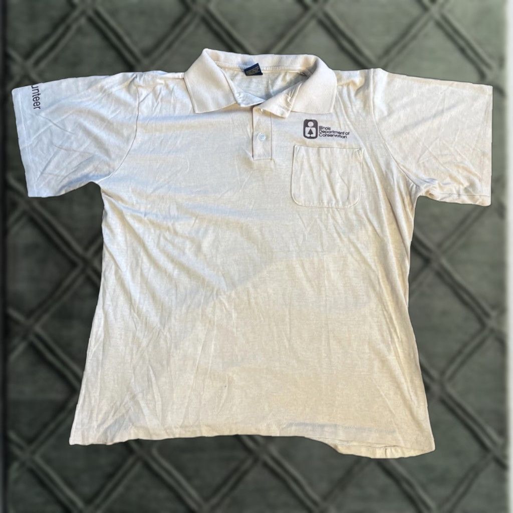 Vintage VINTAGE Illinois Department Of Conservation Volunteer Polo Shirt XL Collared Beige Men Polo XL Shirt Size US XL / EU 56 / 4 - 1 Thumbnail