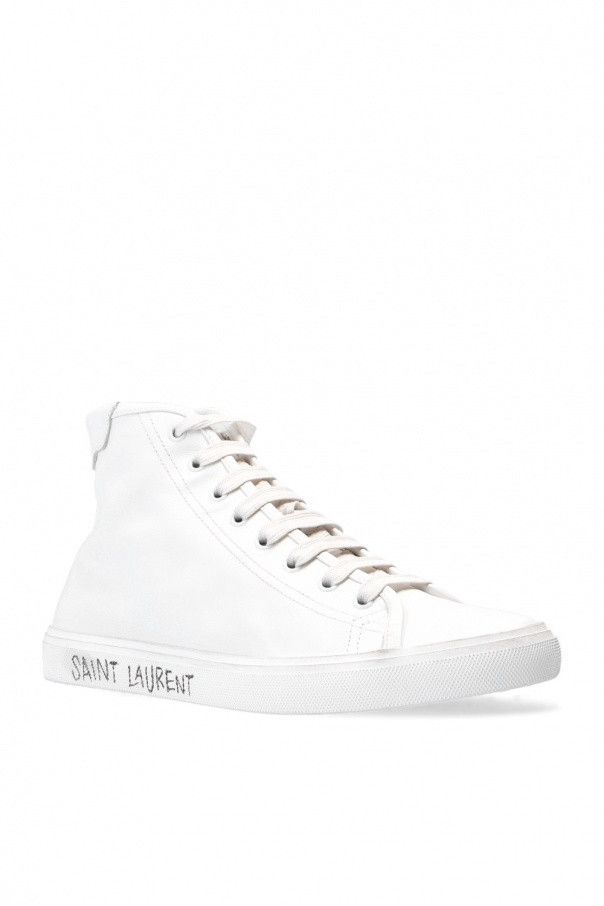 Saint Laurent Paris o1s1wg111024 Malibu Mid-Top Sneakers Smooth Leather in White Size US 7 / IT 37 - 4 Thumbnail