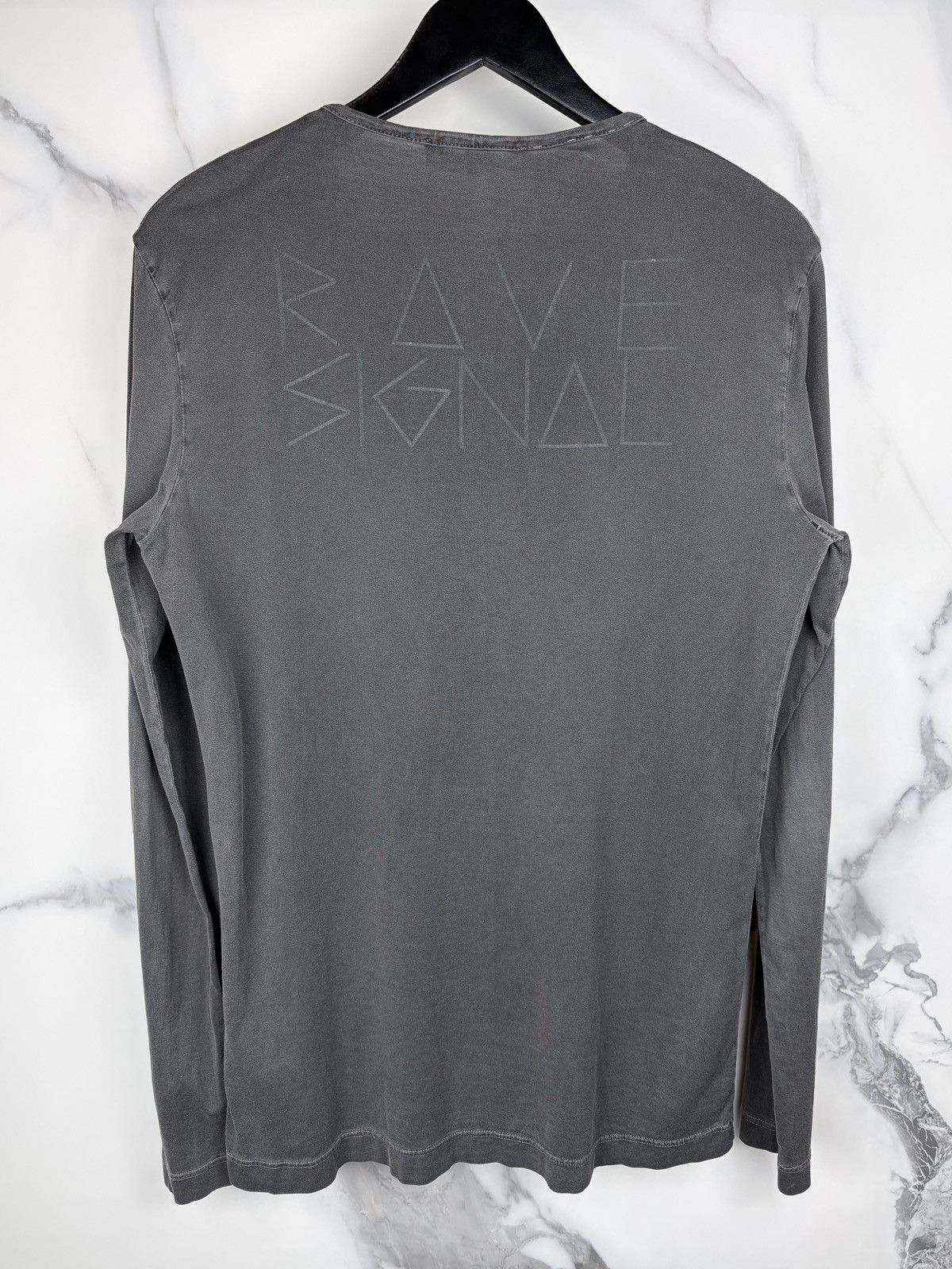 Raf Simons AW04 Raf Simons Waves Rave Signal Gray Longsleeve Tshirt Size US M / EU 48-50 / 2 - 1 Thumbnail