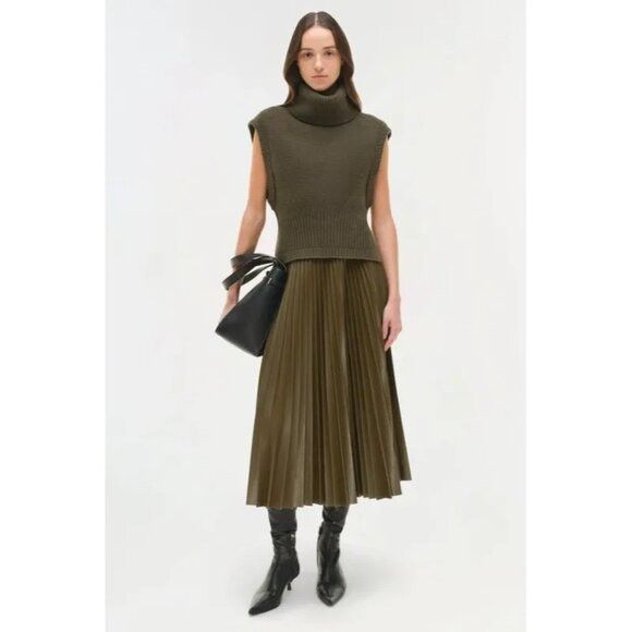 Simkhai NWT $325 Simkhai Maple Cashmere Wool Ribbed Turtleneck Allig Size XS / US 0-2 / IT 36-38 - 12 Thumbnail