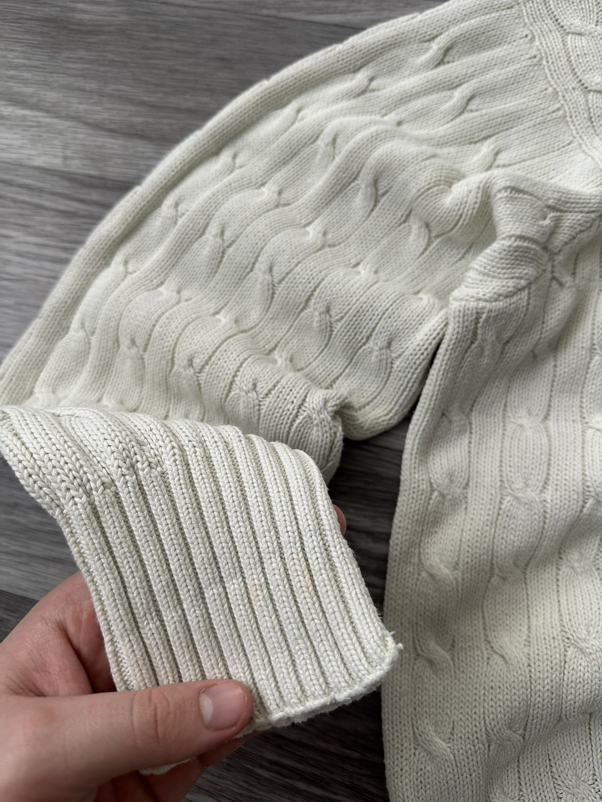 Polo Ralph Lauren Polo Ralph Lauren White Knitted Cableknit Sweater hype y2k Size US XL / EU 56 / 4 - 13 Thumbnail