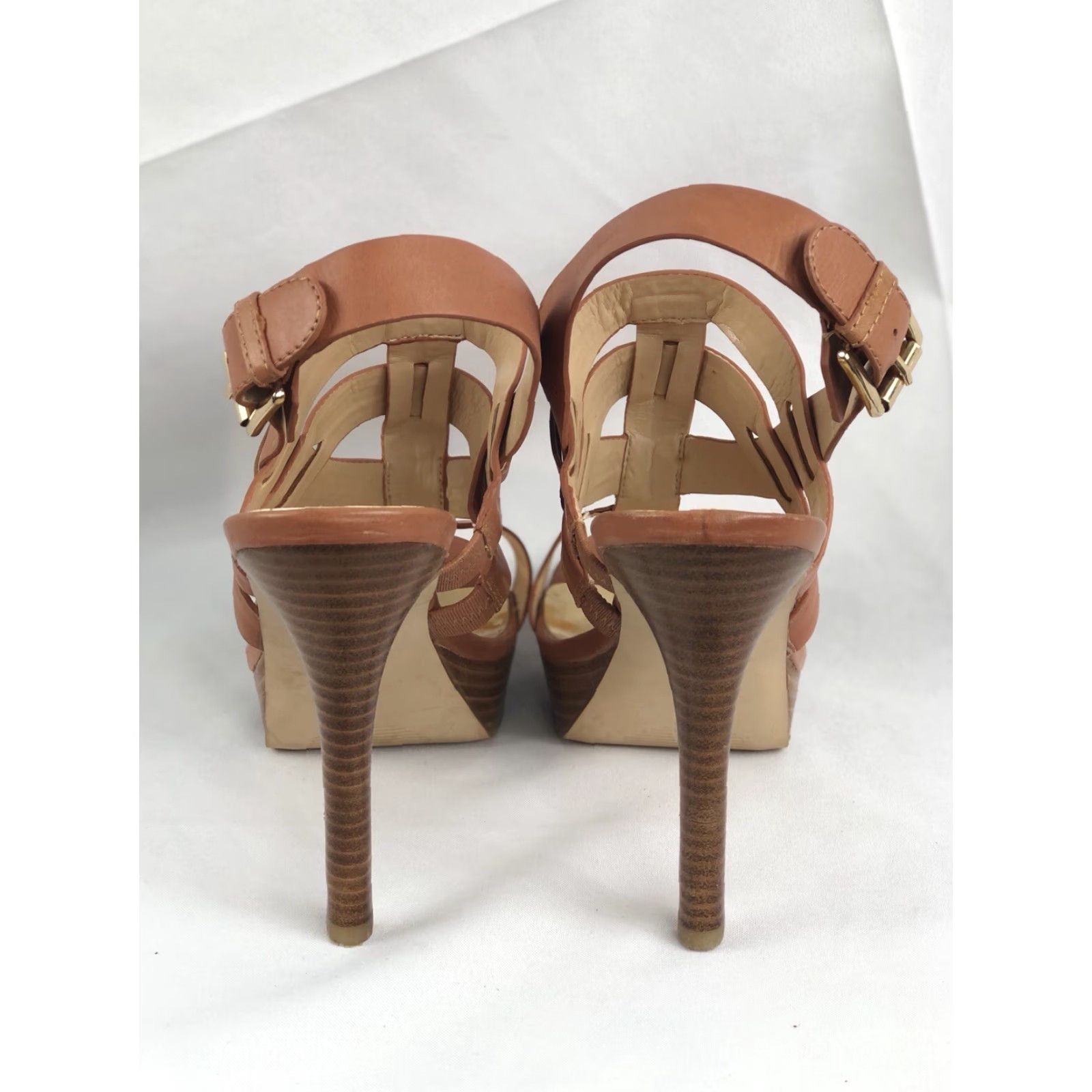 Marc Fisher Marc Fisher Stiletto Strappy Sandals 8.5 Brown Y2K 90s Open Toe Buckle Platform HighHeel Womens Size US 9 / IT 39 - 5 Thumbnail