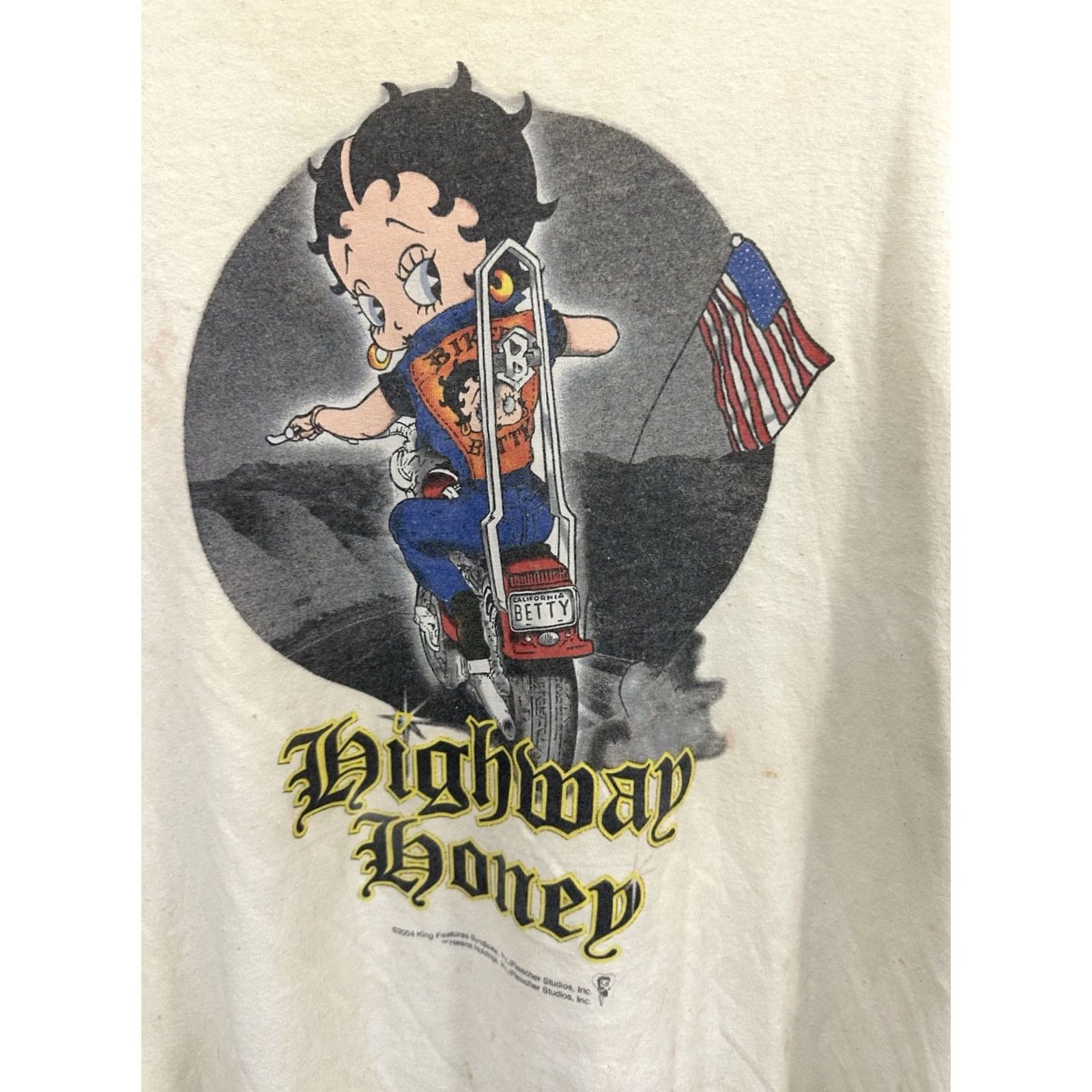 Vintage VTG Betty Highway Honey Biker Chick Motorcycle Ride Oversized Baggy T-Shirt 4XL Men Cream Seven Apparel 4XL Shirt Baggy Riding Mens 90s Size US XXL / EU 58 / 5 - 5 Thumbnail