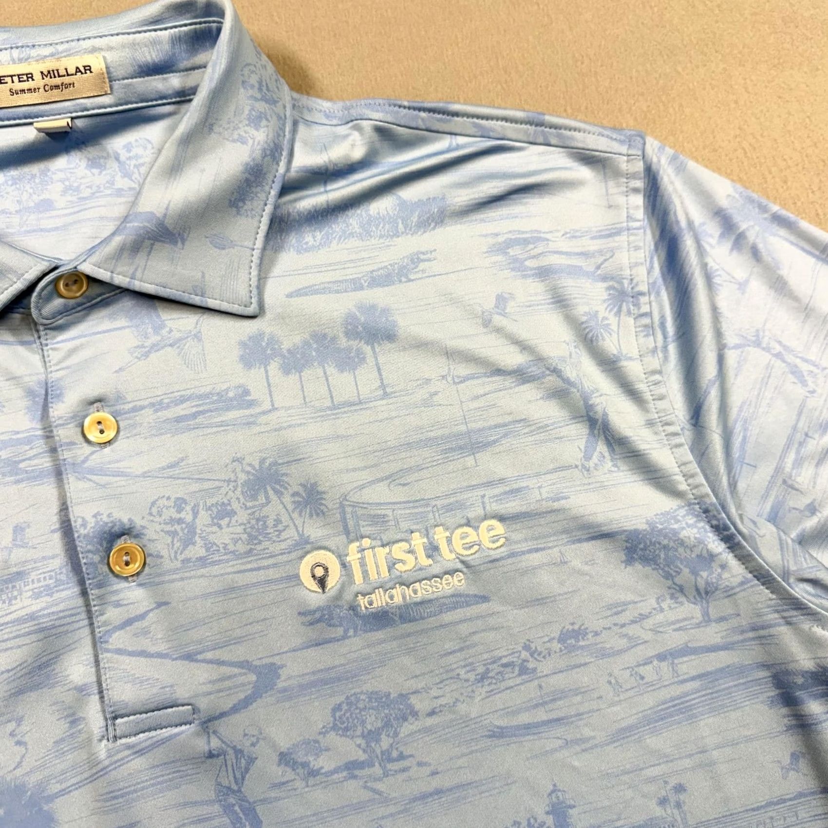Peter Millar Peter Millar Polo Shirt Mens M Golf Summer Comfort Blue Short Sleeve Quick Dry Moisture Wicking Logo Polo 90s? Size US M / EU 48-50 / 2 - 3 Thumbnail