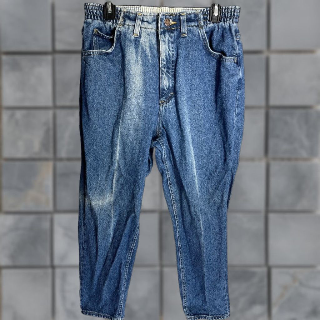 Lee VINTAGE Lee Mom Jeans Womens 12P Petite Blue 100% Cotton Tapered Leg Faded Size 34" / US 12 / IT 48 - 1 Thumbnail