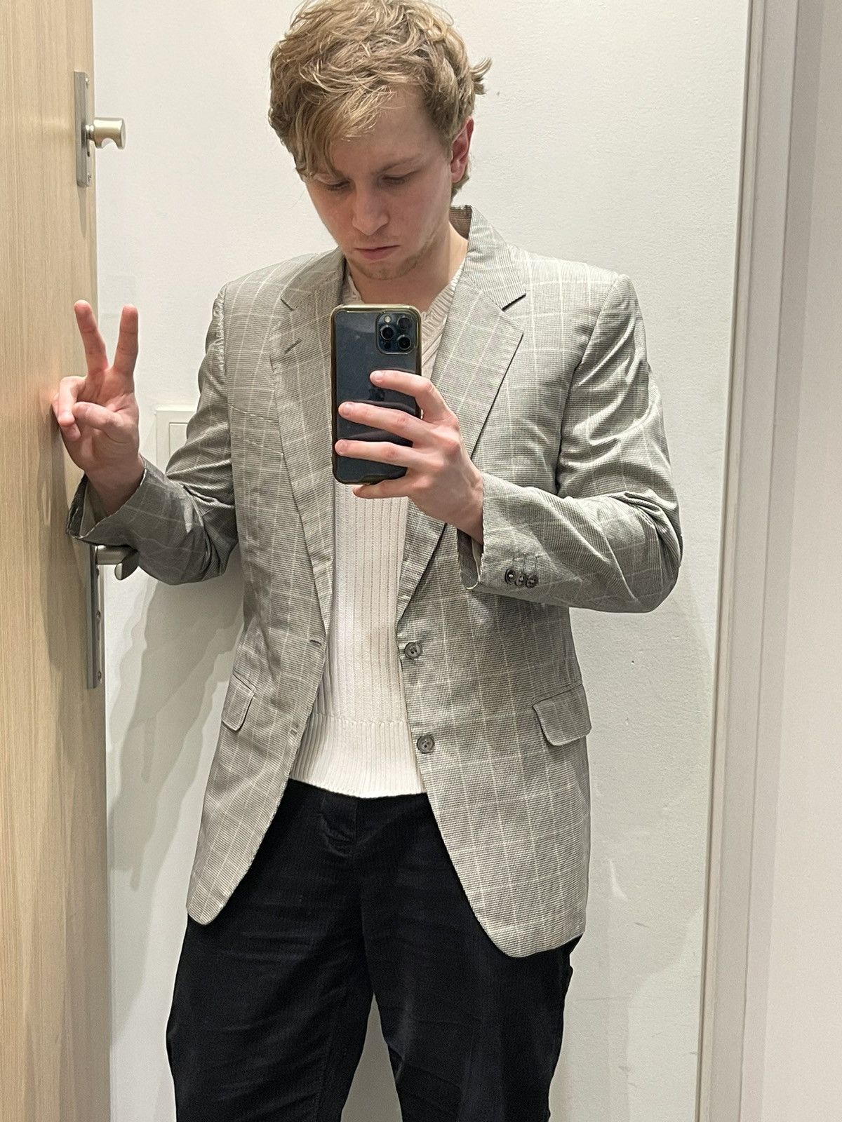 Lanvin Archive Lanvin White Stripped Grey Blazer Size 38R - 4 Thumbnail