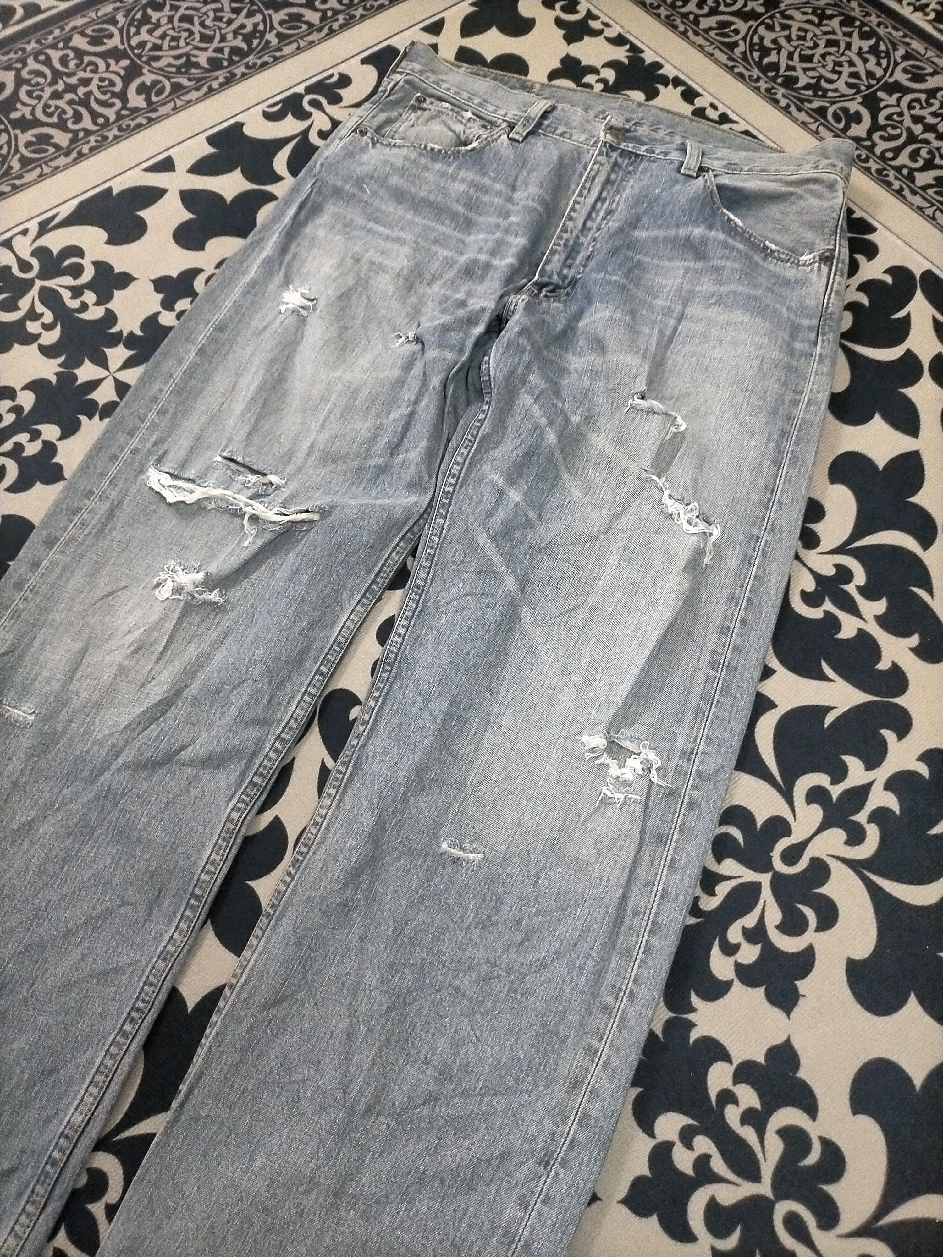 Levi's × Levi's Vintage Clothing 🔥Levis Distressed Mudwash Loose Baggy Jeans Size US 34 / EU 50 - 6 Thumbnail