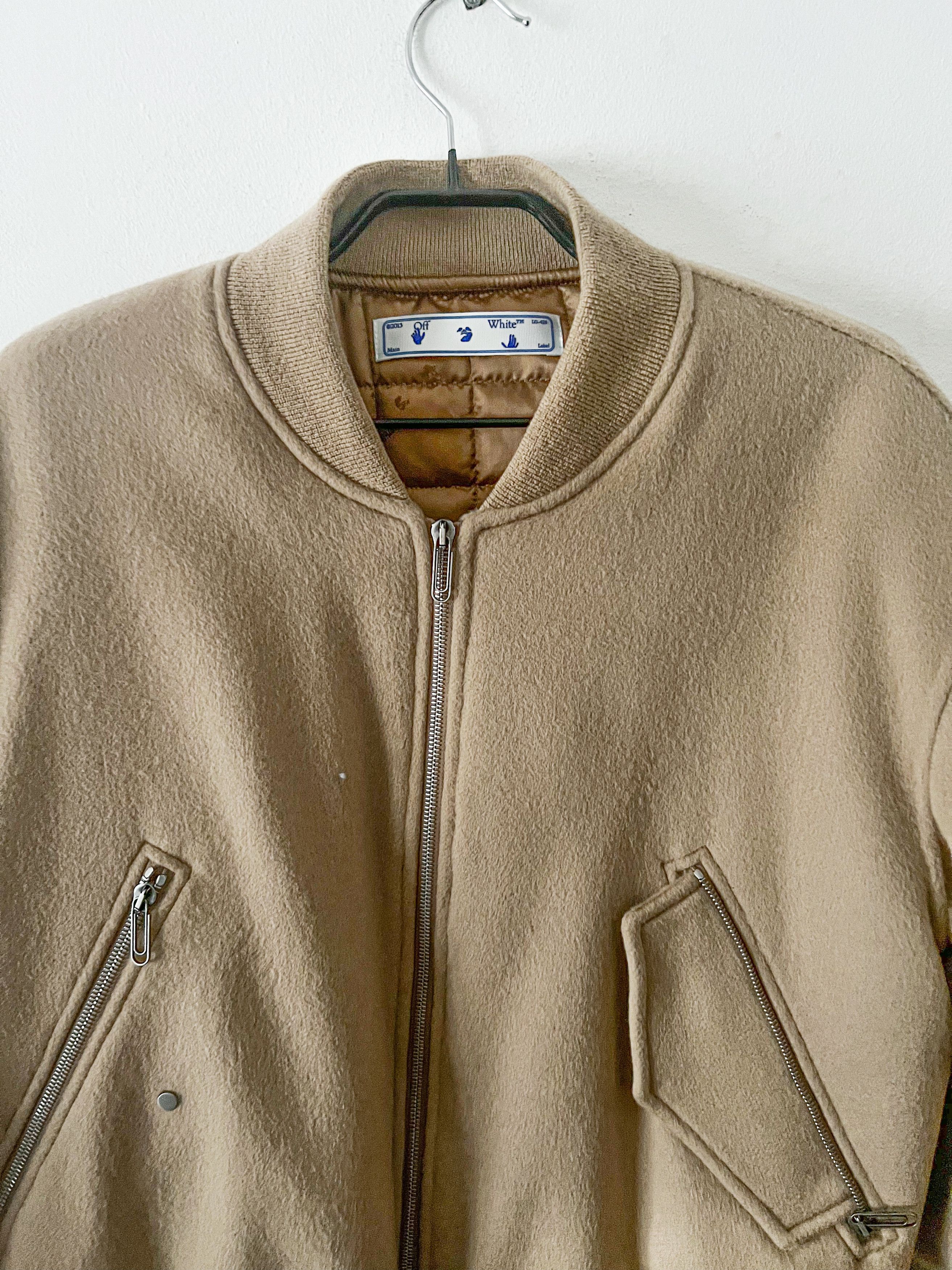 Off-White Retail $4000 Cashmere Bomber Sz. 50 EU. Camel Size US M / EU 48-50 / 2 - 6 Thumbnail