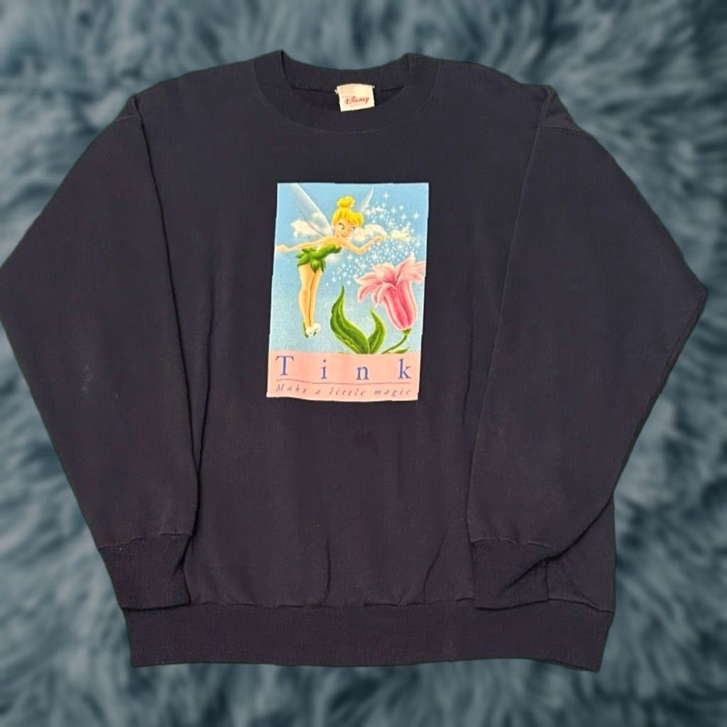 Disney VINTAGE Disney Tinker Bell Cartoon VTG Crewneck Sweater Unisex Adults M Blue 90s Cartoon Pullover Crew Neck Girls Mens Size US M / EU 48-50 / 2 - 1 Thumbnail