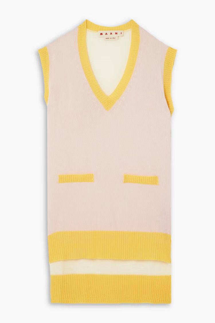 Marni o1y1125 Cashmere Blend Sweater in Light Pink/Yellow Size XS / US 0-2 / IT 36-38 - 1 Thumbnail