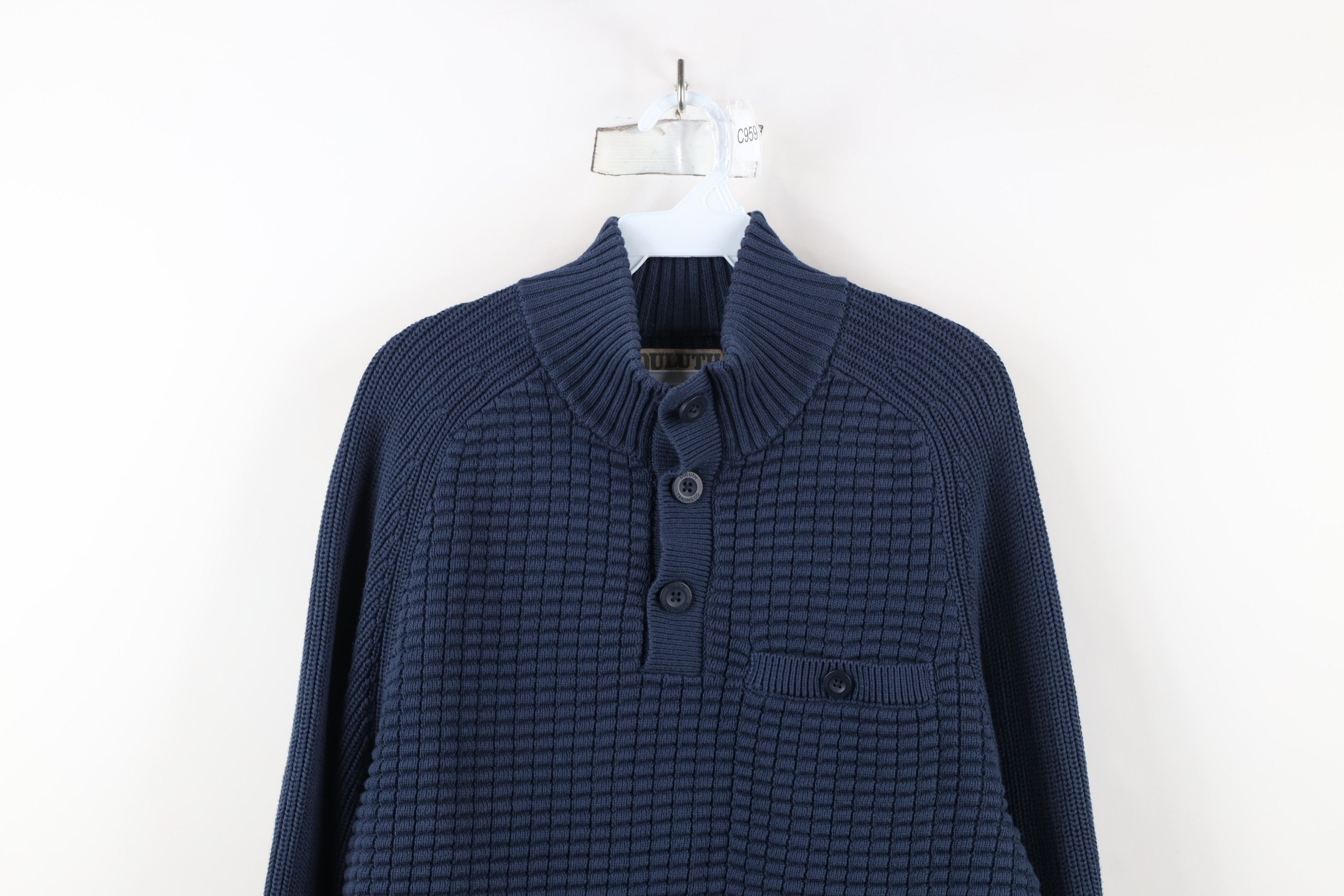 Duluth Trading Company × Vintage Duluth Trading Co Burly Retirement Button Mock Neck Sweater Size US L / EU 52-54 / 3 - 2 Thumbnail