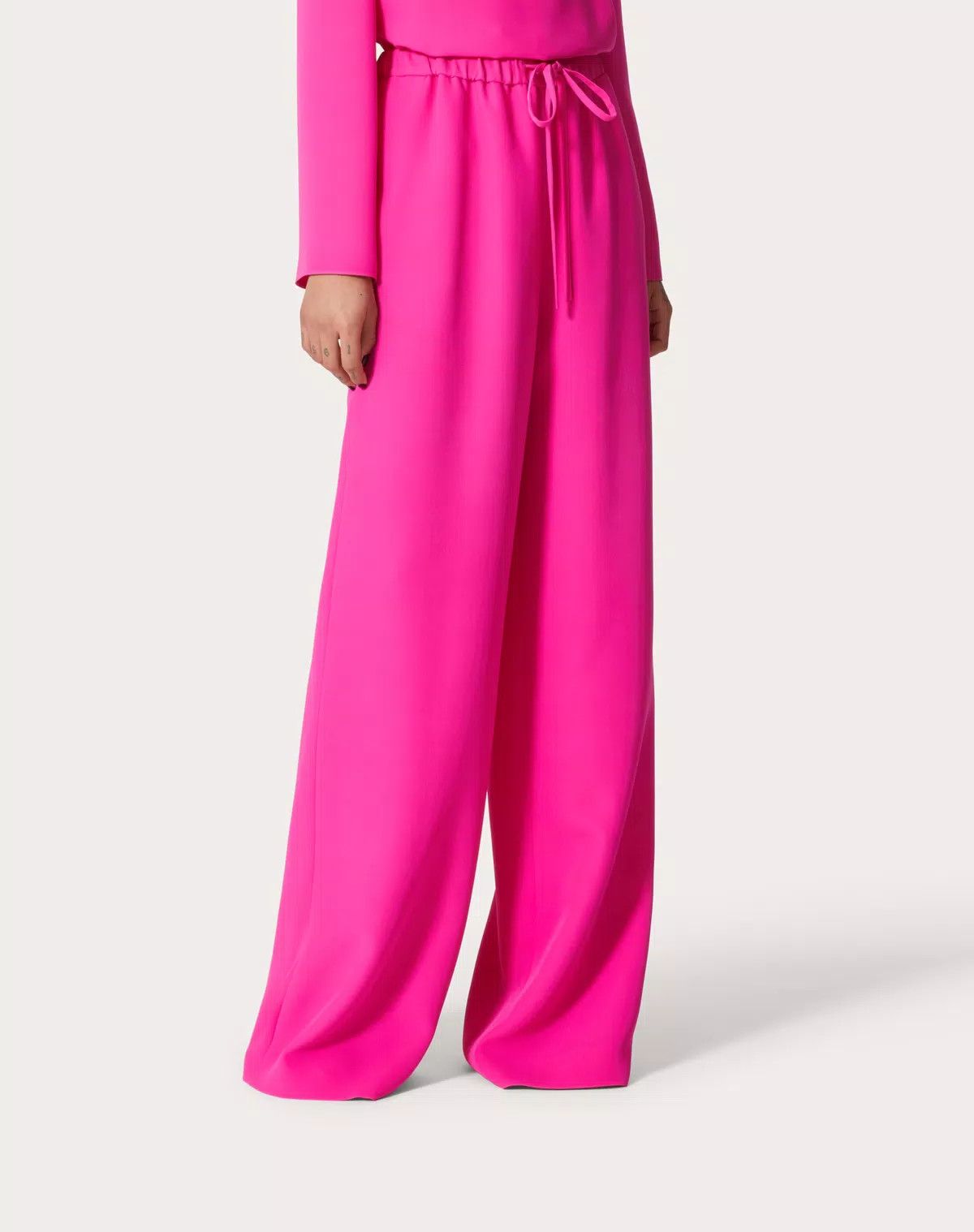 Valentino o1s1wg110625 Cady Couture Trousers in Pink Size 28" / US 6 / IT 42 - 4 Thumbnail