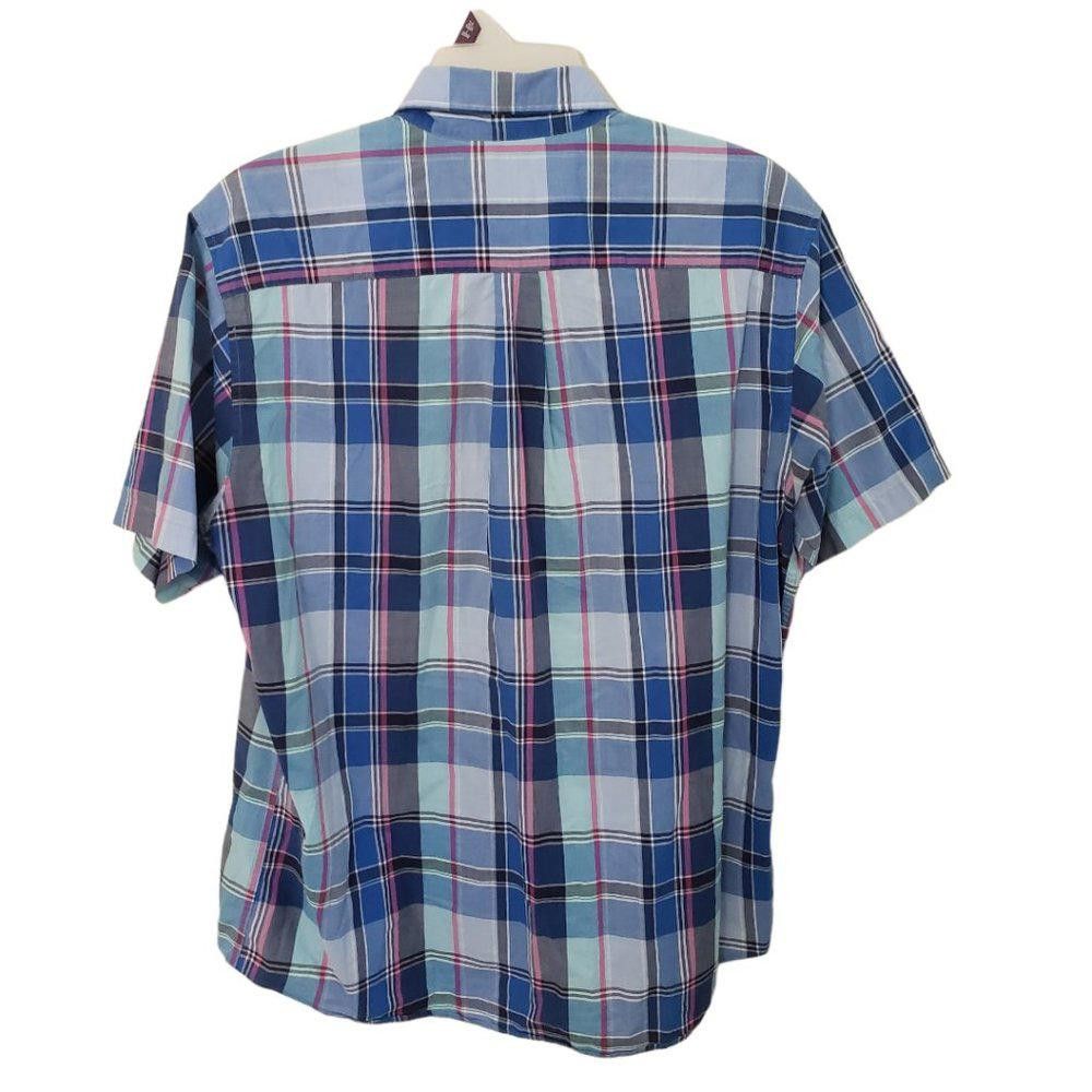 Jos. A. Bank CT449 Jos A Bank Men's Blue Short Sleeve Casual Shirt L Size US L / EU 52-54 / 3 - 3 Thumbnail