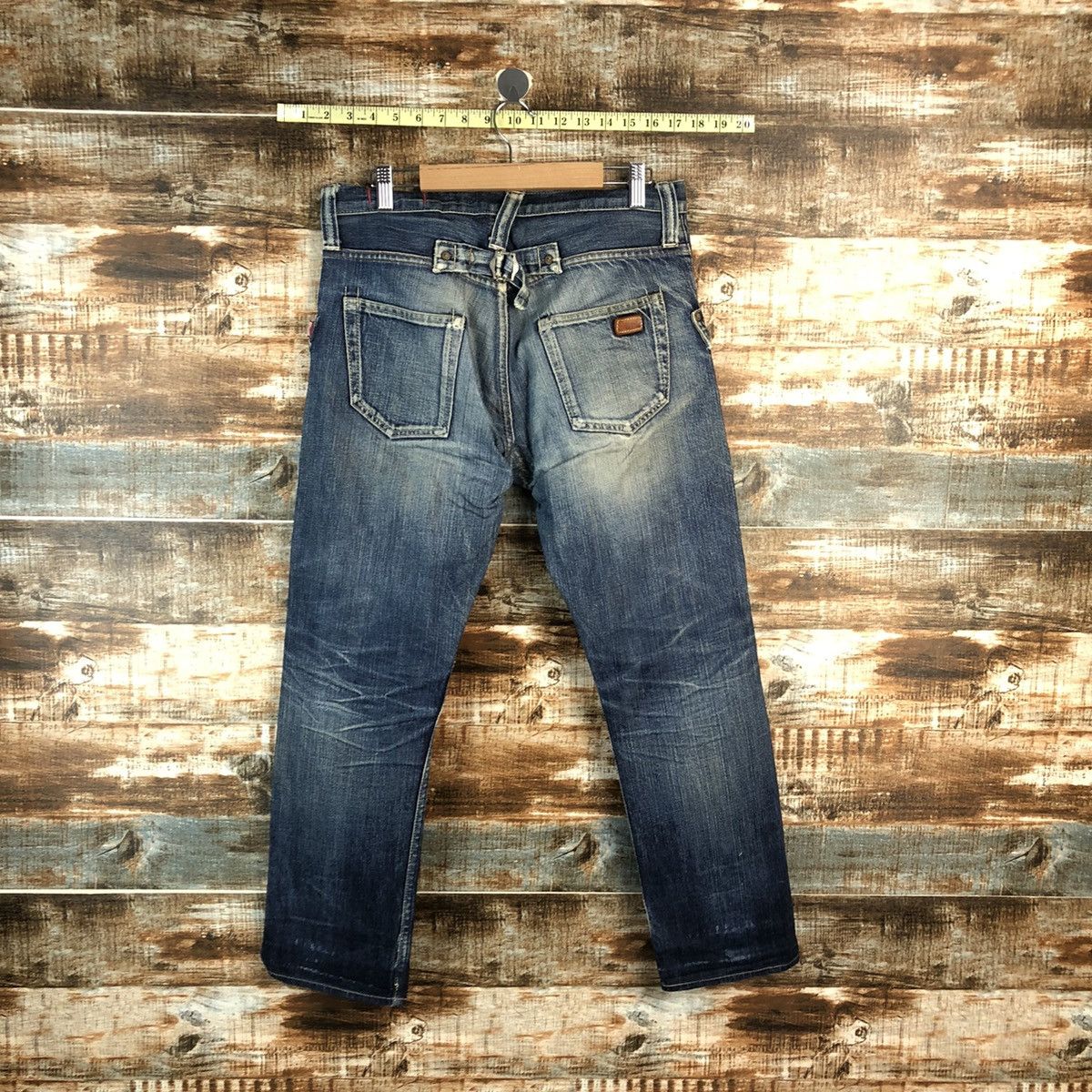 Japanese Brand D RNASlang Japan Distressed ripped buckle back Denim #A2154 Size US 30 / EU 46 - 17 Thumbnail