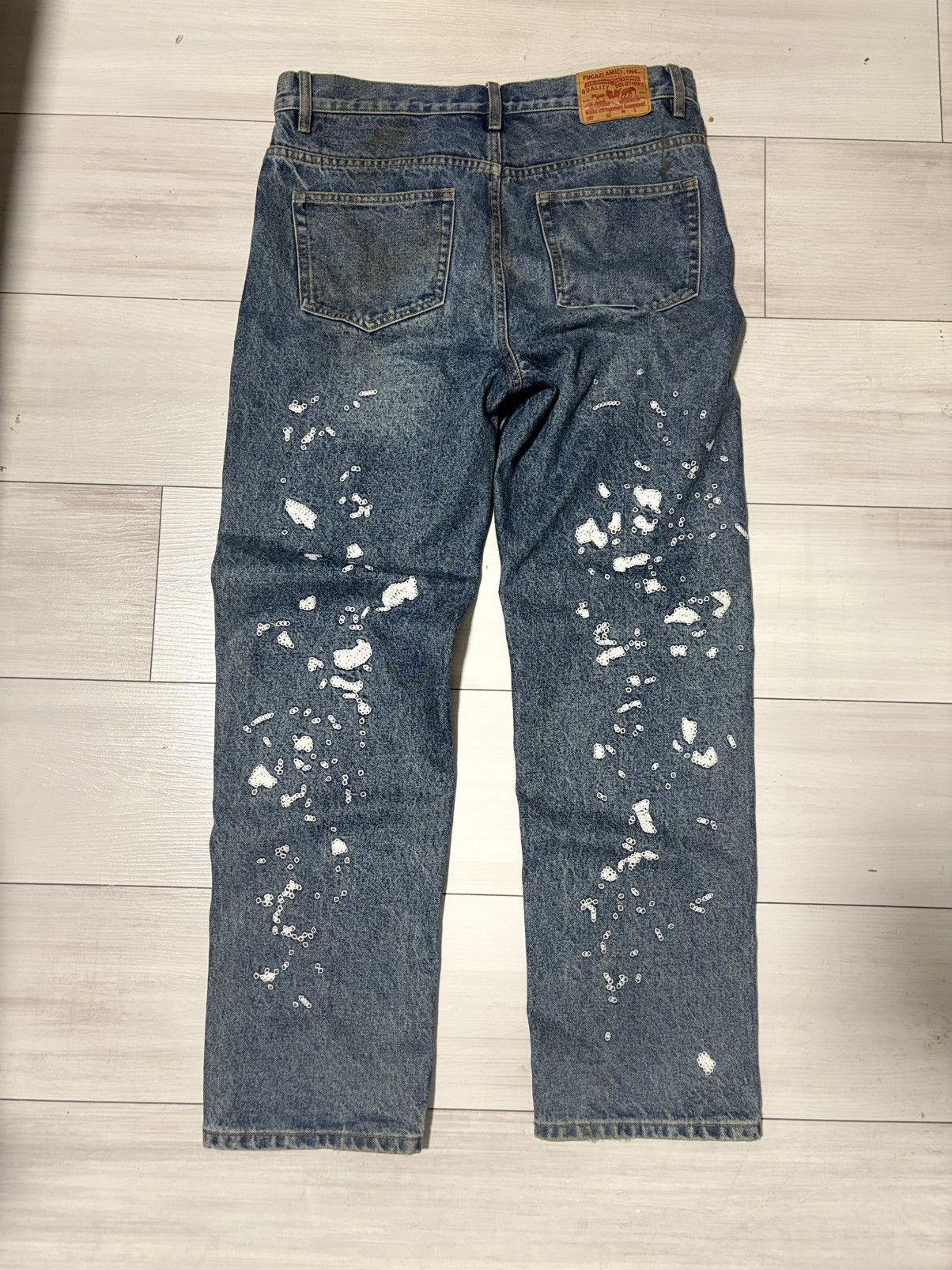 Fugazi Fugazi Chain Splatter Jeans Dark Washed Size US 32 / EU 48 - 3 Thumbnail
