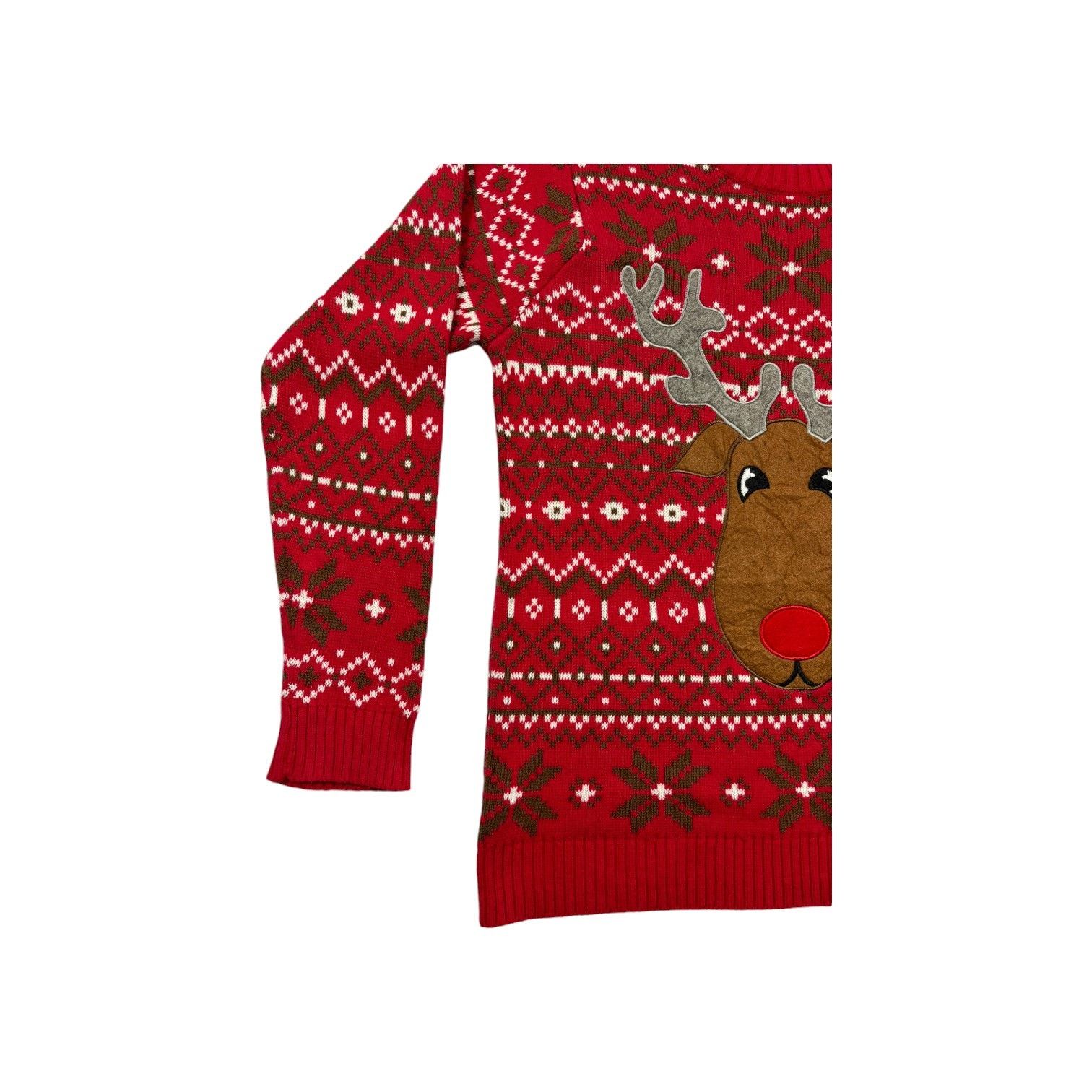 Other Ugly Holiday Christmas Sweater Women M Reindeer Red Cotton Size M / US 6-8 / IT 42-44 - 6 Thumbnail