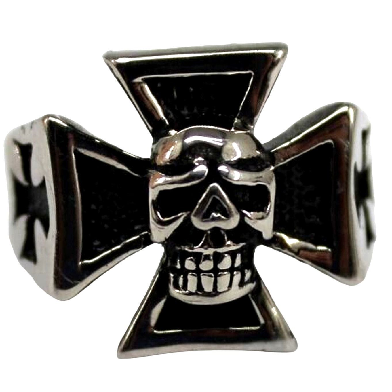 Other Scull Cross Ring • Black • Gothic • Silvertone • Size 9.75 Size ONE SIZE - 1 Thumbnail