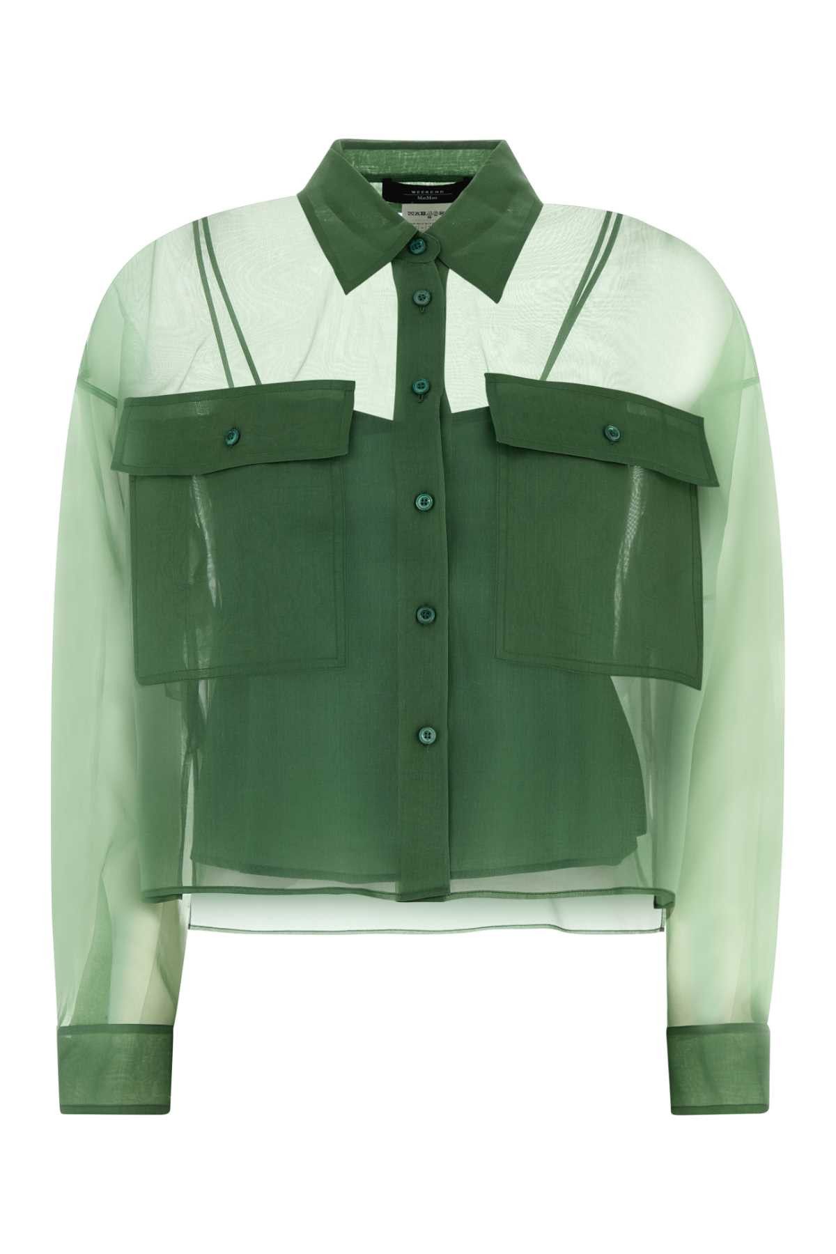 Weekend Max Mara Grass Green Organdy Colomba Shirt Size M / US 6-8 / IT 42-44 - 1 Thumbnail