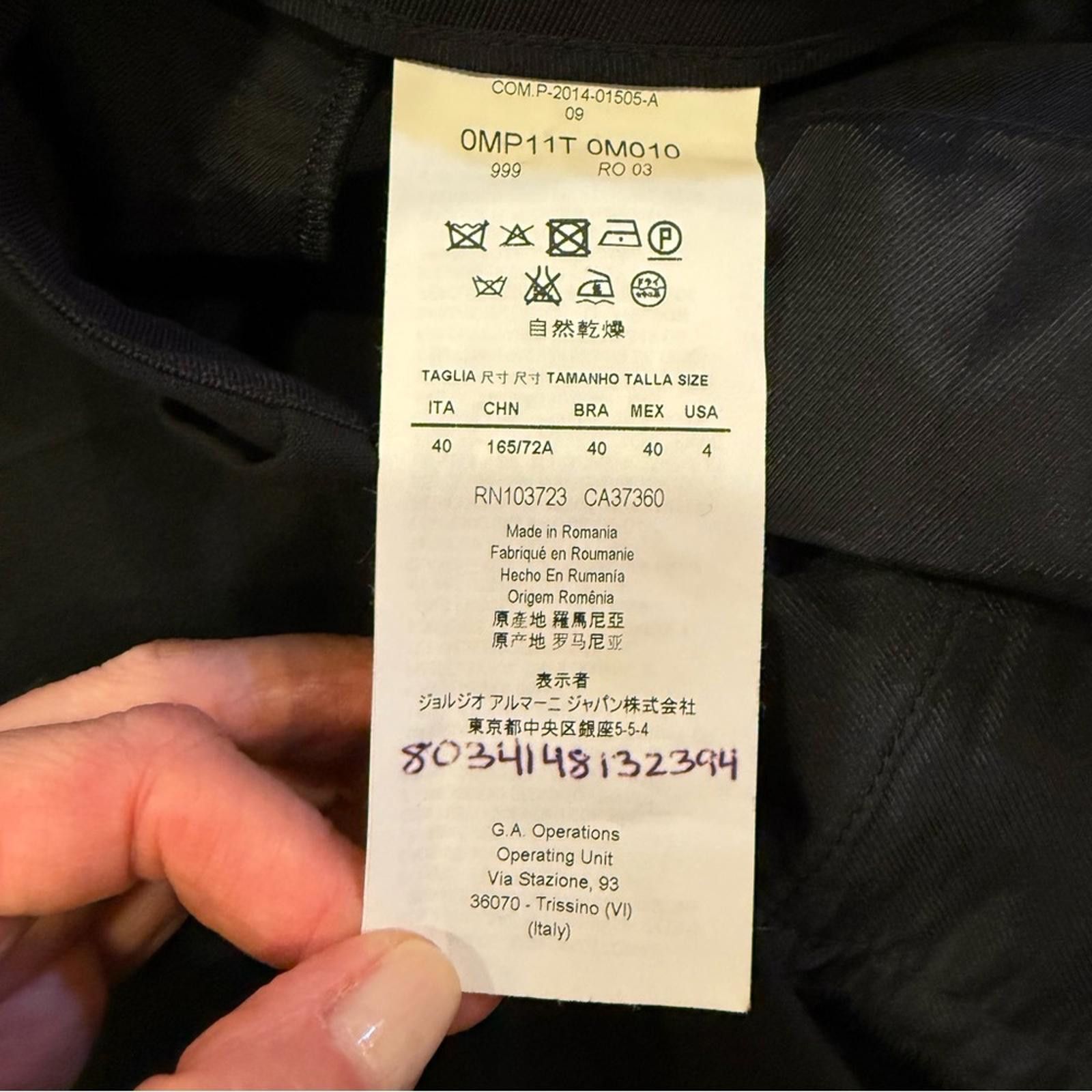 Armani Collezioni Armani Collezioni Women’s Classic Black Straight Leg Pants Size 27" / US 4 / IT 40 - 7 Thumbnail