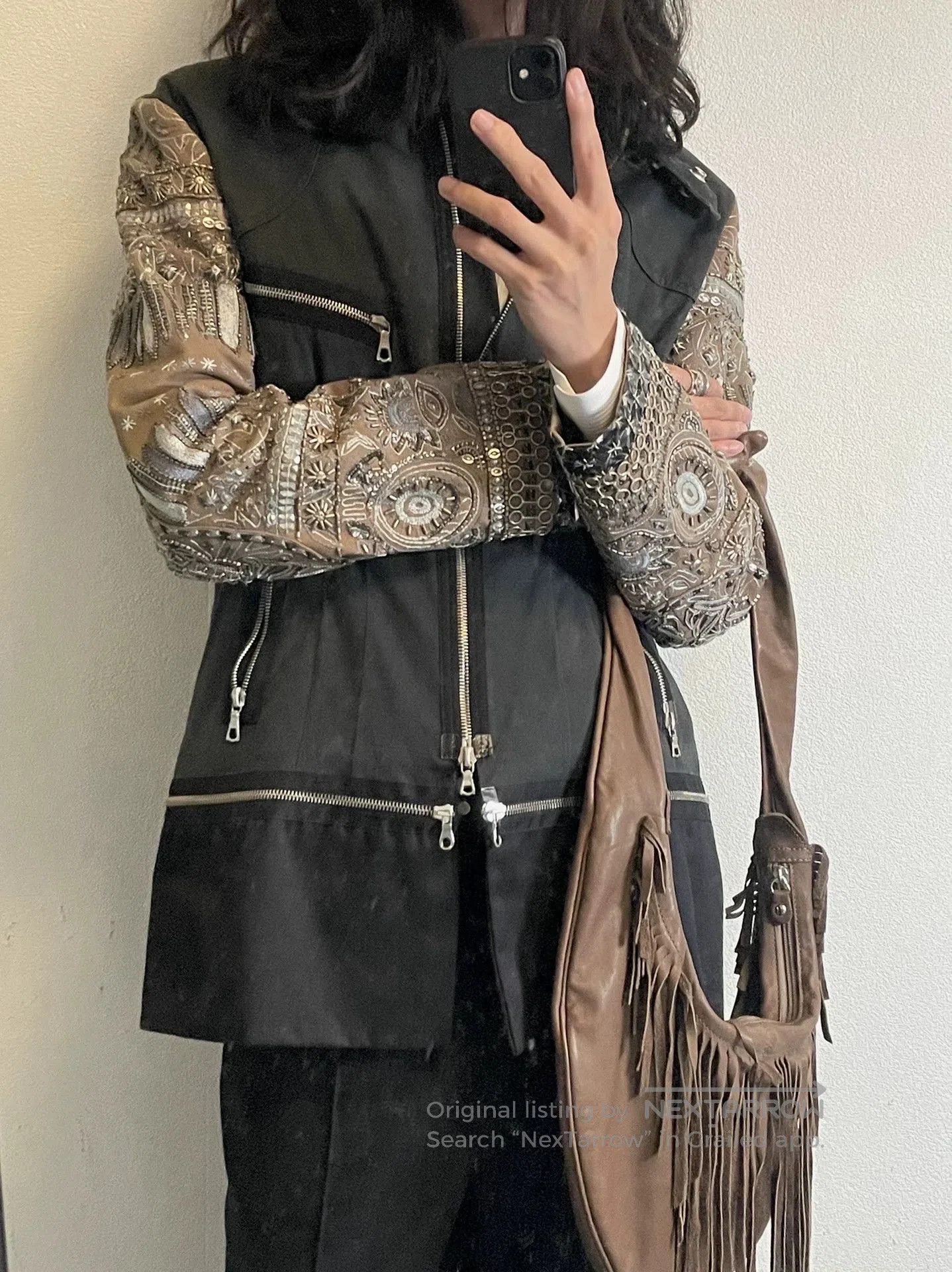 Dries Van Noten drapes van noten embroidered metallic jacket. Size L / US 10 / IT 46 - 1 Thumbnail
