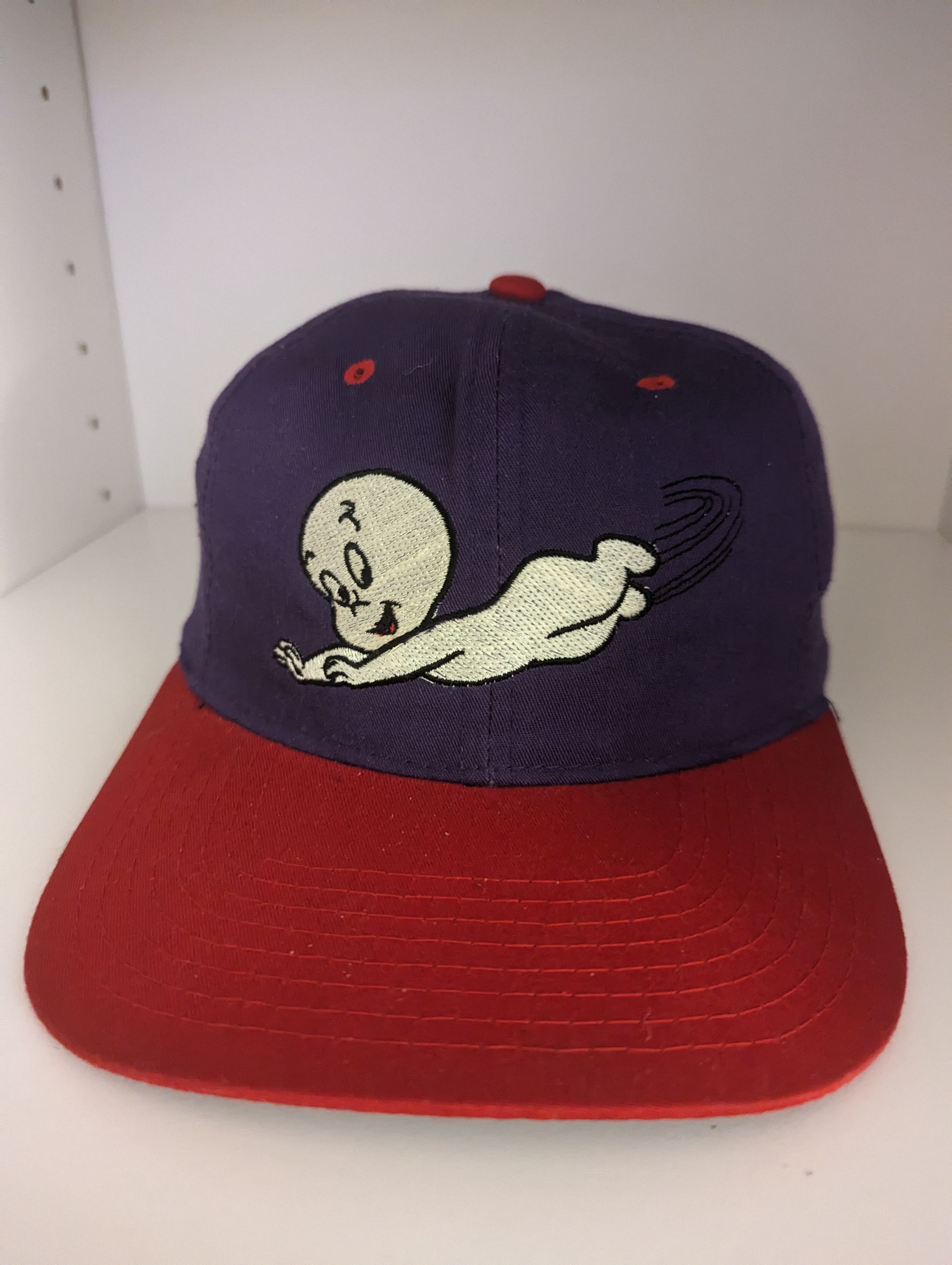 image of 1995 Vintage American Needle Casper Blockhead Snapback Hat in Purple, Men's