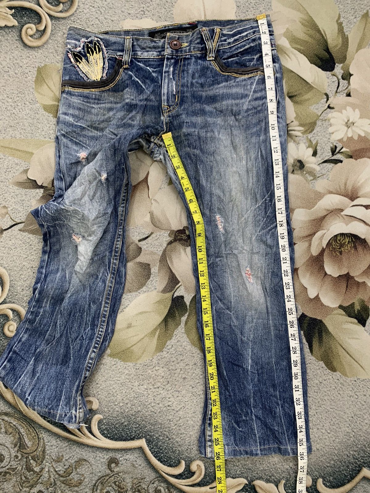 Japanese Brand Distress Red Pepper Gold Label Denim Pant Style by LBD Size US 35 - 15 Thumbnail