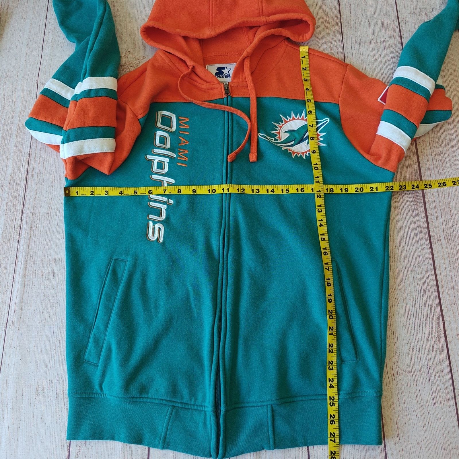 Starter NFL Aqua Miami Dolphins Extreme Full-Zip Hoodie Jacket sz M Size US M / EU 48-50 / 2 - 7 Thumbnail
