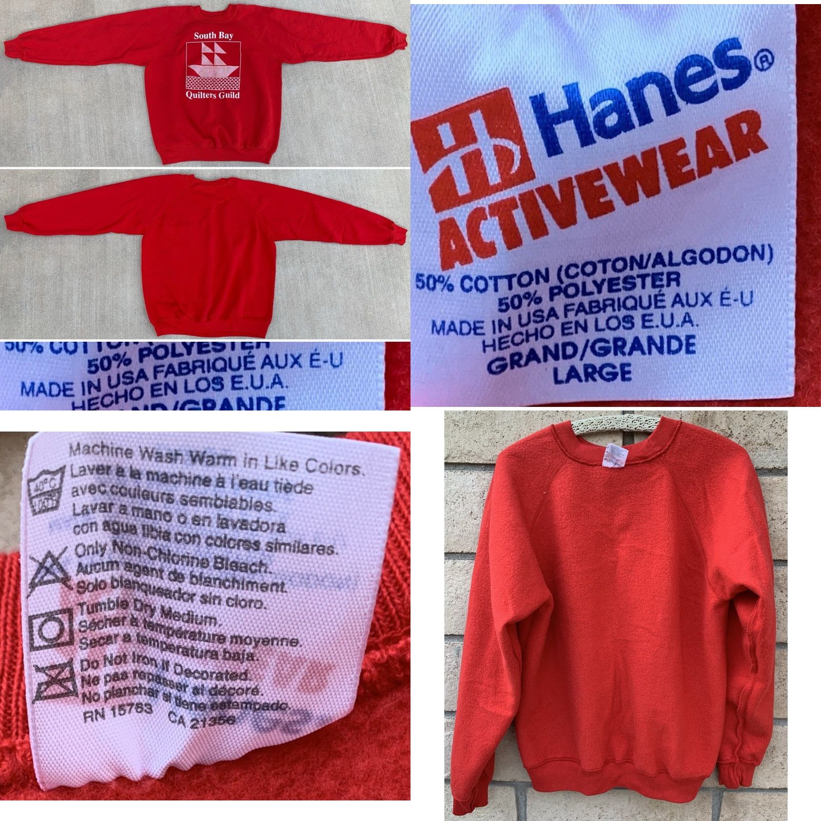 Hanes VINTAGE Hanes Raglan Graphic Sweatshirt Shirt Pullover Mens L Red USA Made In USA Graphic Print Size US L / EU 52-54 / 3 - 8 Thumbnail