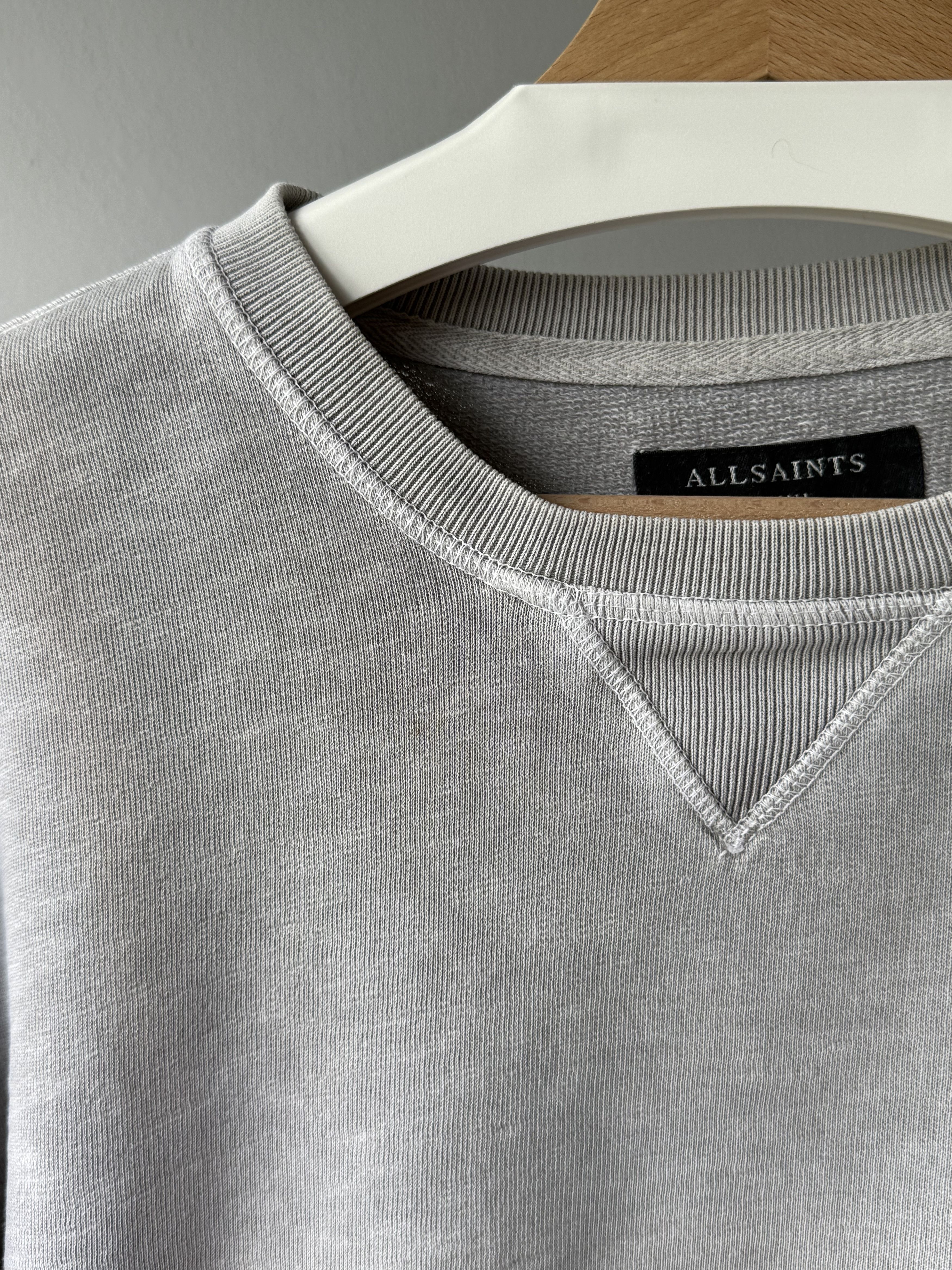 Allsaints Allsaints Wilde Crew Neck Grey Marl Cotton Logo Sweatshirt Size US XS / EU 42 / 0 - 7 Thumbnail