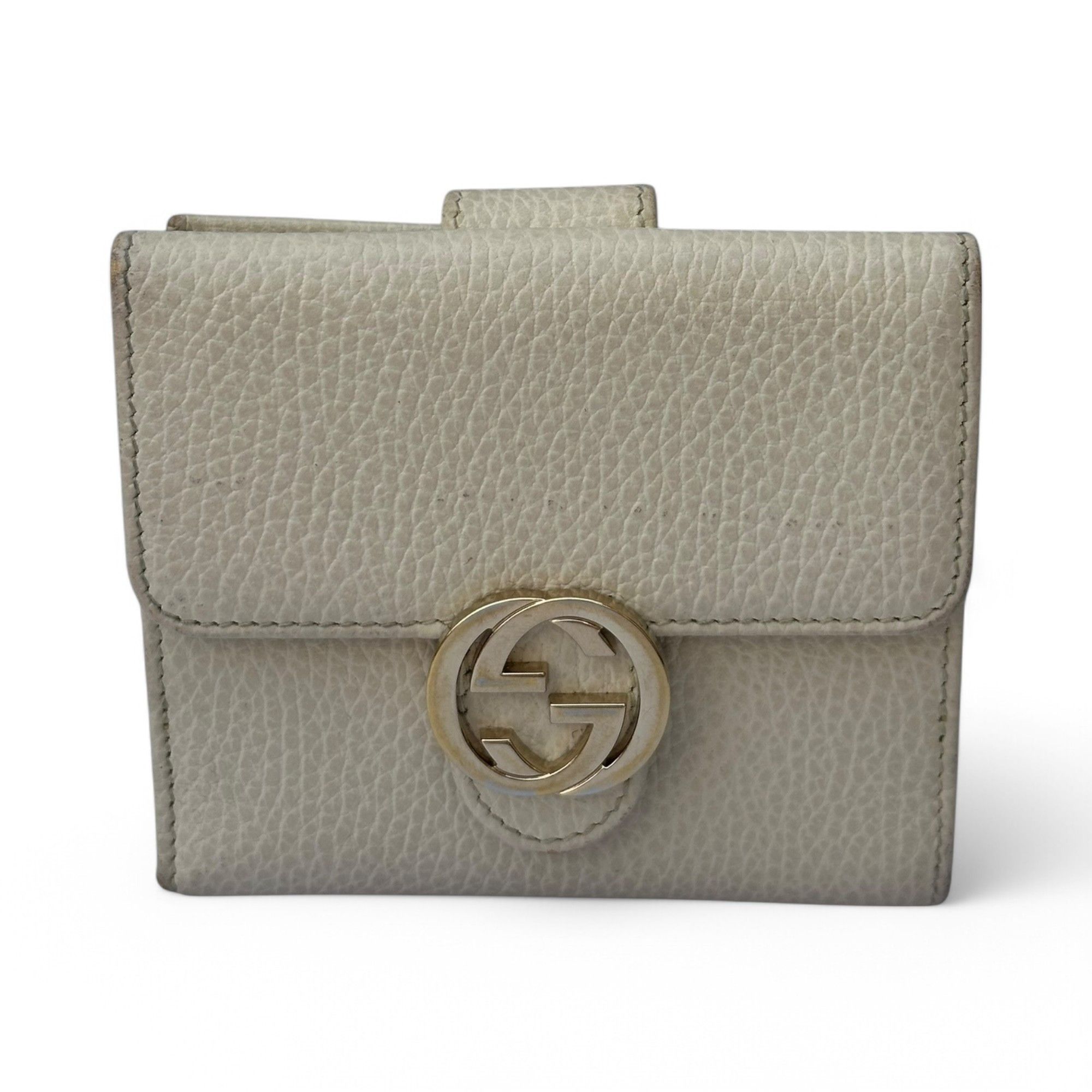 Gucci Gucci Wallet Compact Interlocking G Dollar Logo Ivory Size ONE SIZE - 1 Thumbnail