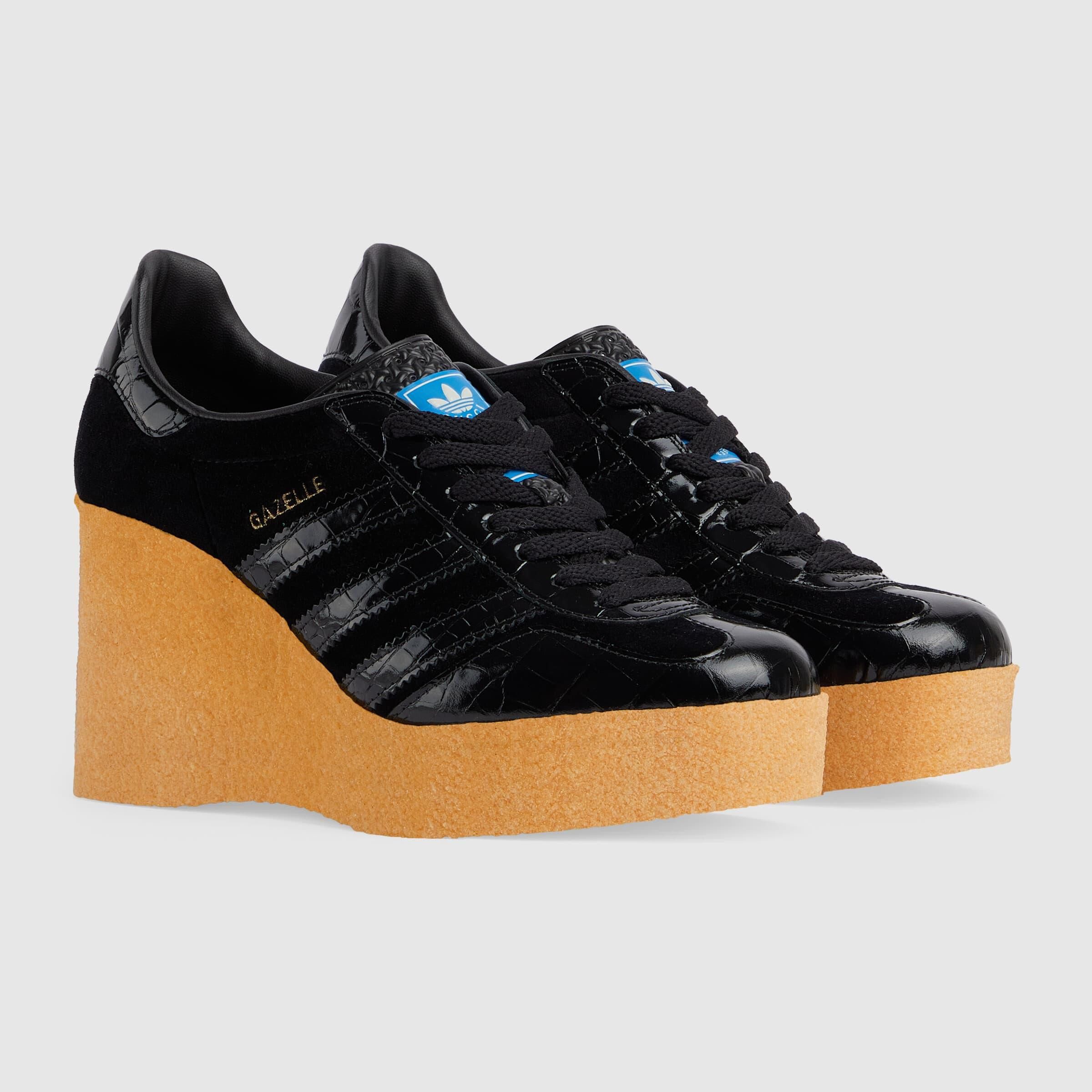 image of X Adidas Gazelle Platform Sneakers In Black, Women's (Size 4)