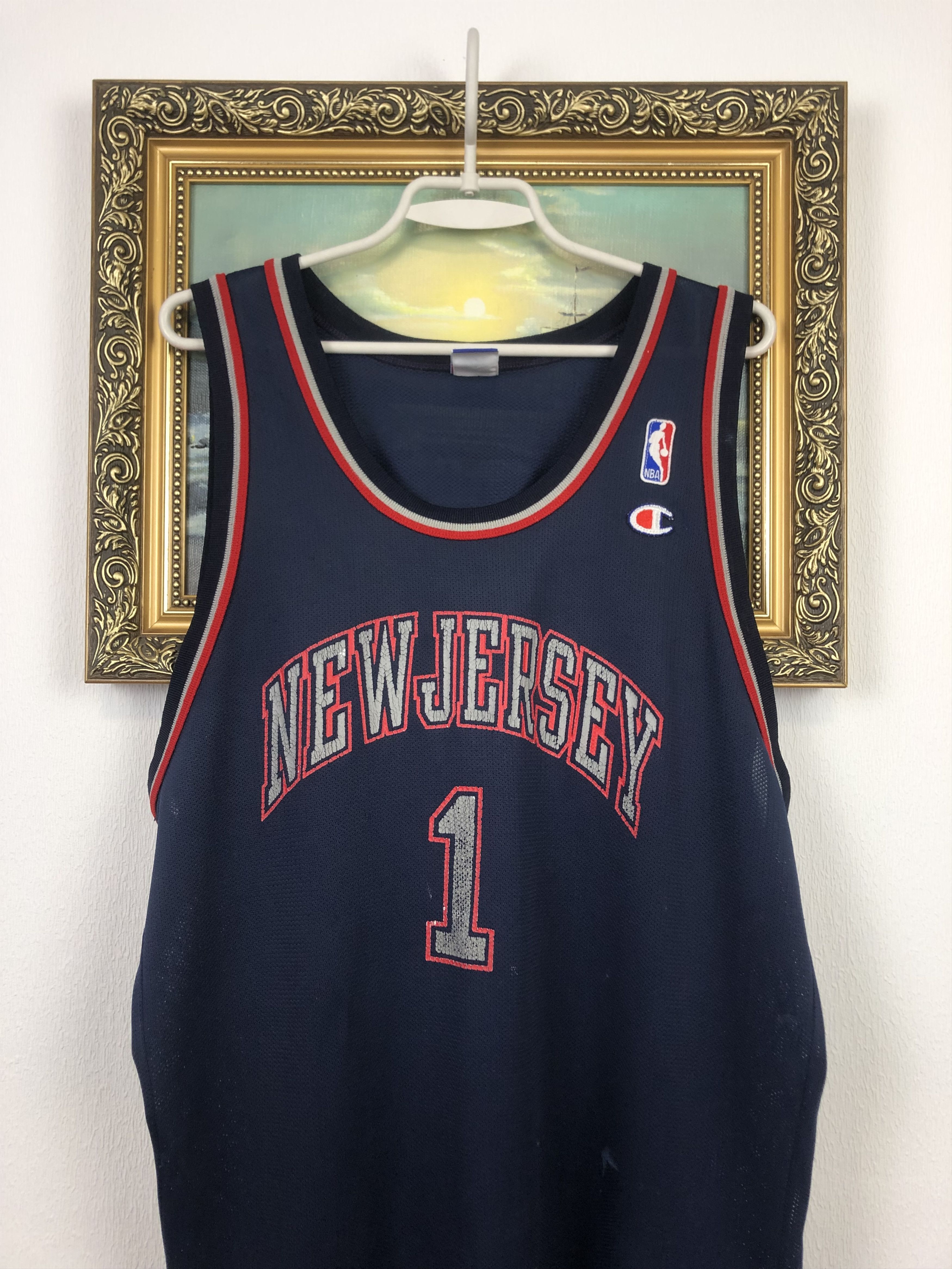 Champion Vintage Champion New Jersey Nets NBA Jersey 1 Shirt Size US XXL / EU 58 / 5 - 2 Thumbnail