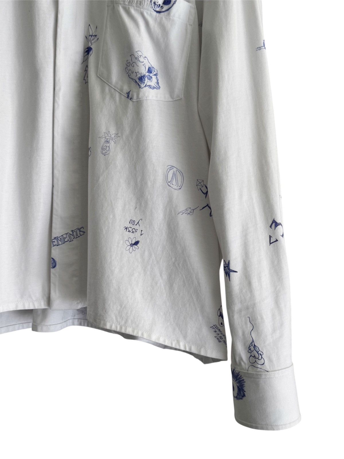 Vetements 2019 Vetements Limited Edition Pen Scribble Button Up Shirt Size US L / EU 52-54 / 3 - 6 Thumbnail