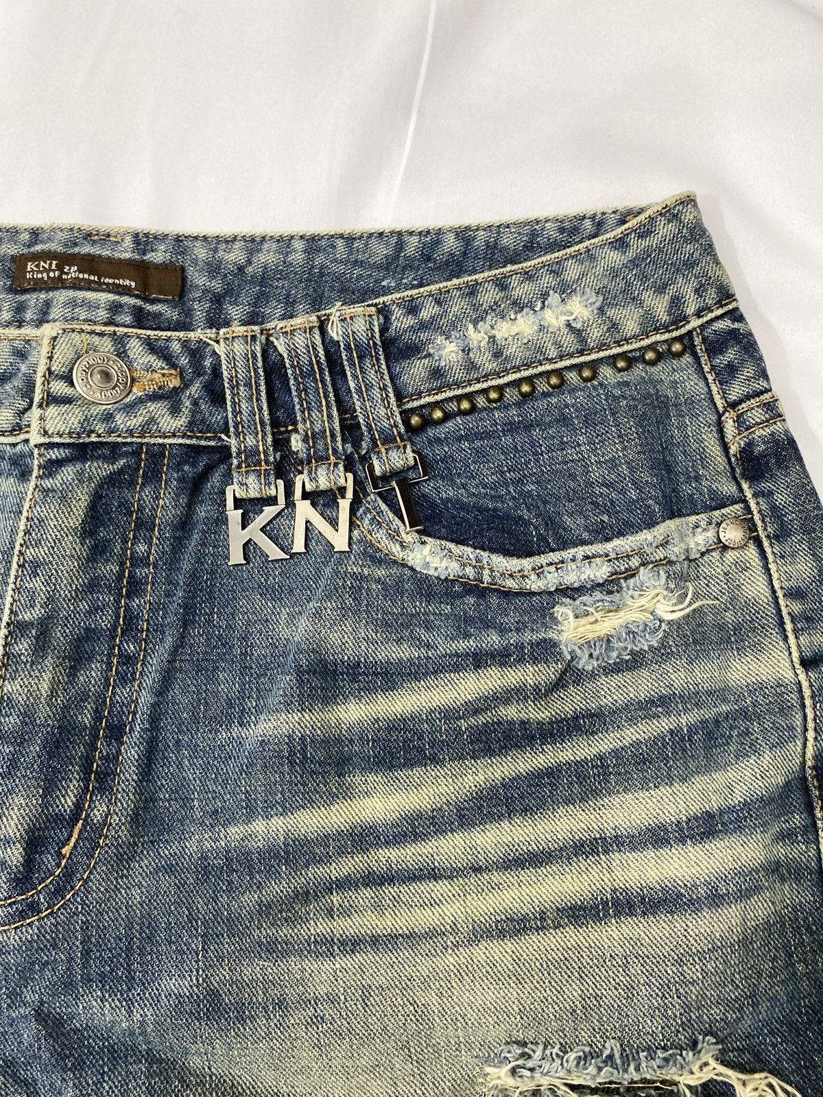 Beauty Beast Japanese Brand KNI distressed Studed denim pants Size US 32 / EU 48 - 4 Thumbnail