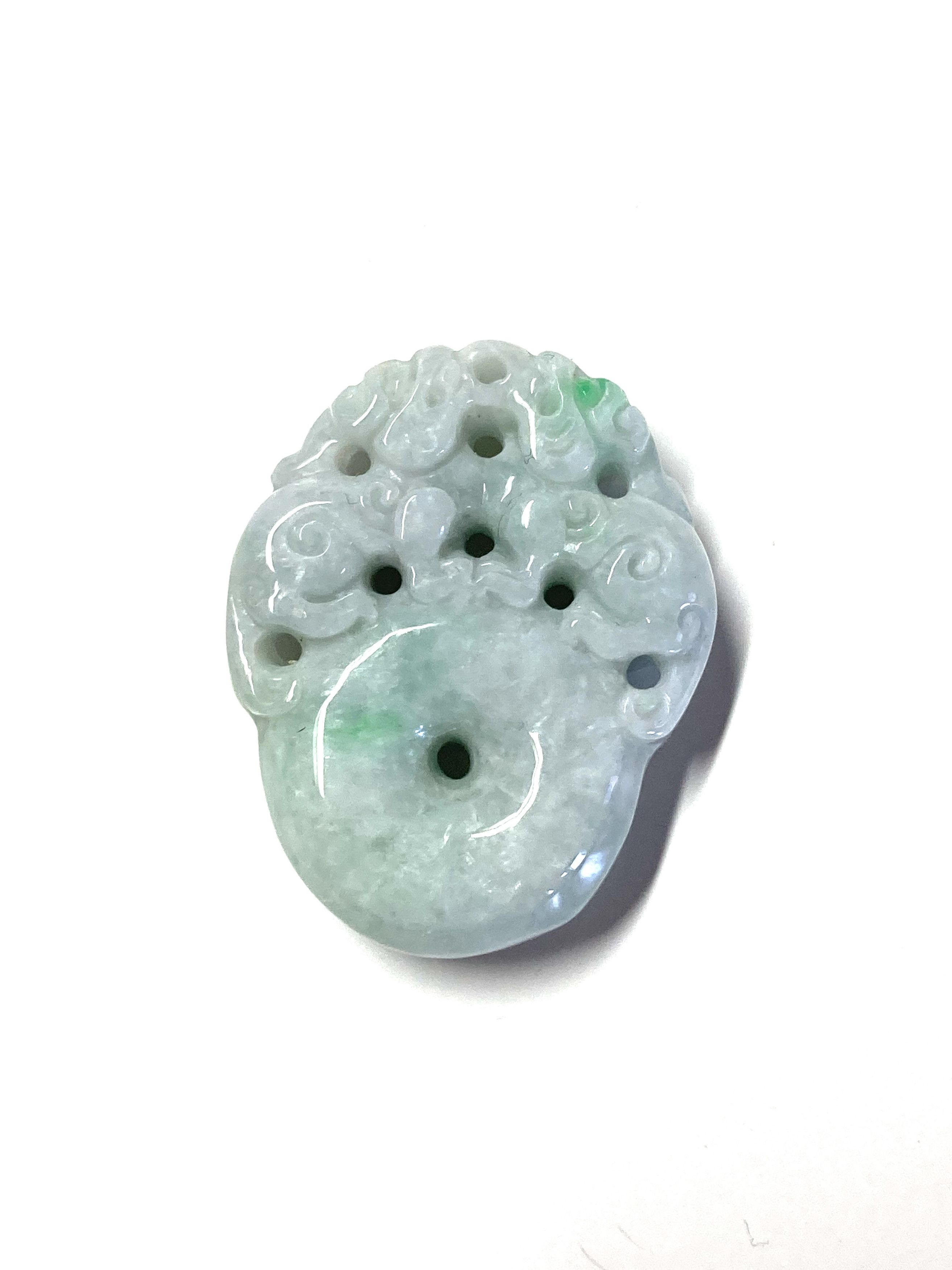 Other 60005 Certified Jadeite jade Green two Dragon Donut Pendan Size ONE SIZE - 1 Thumbnail