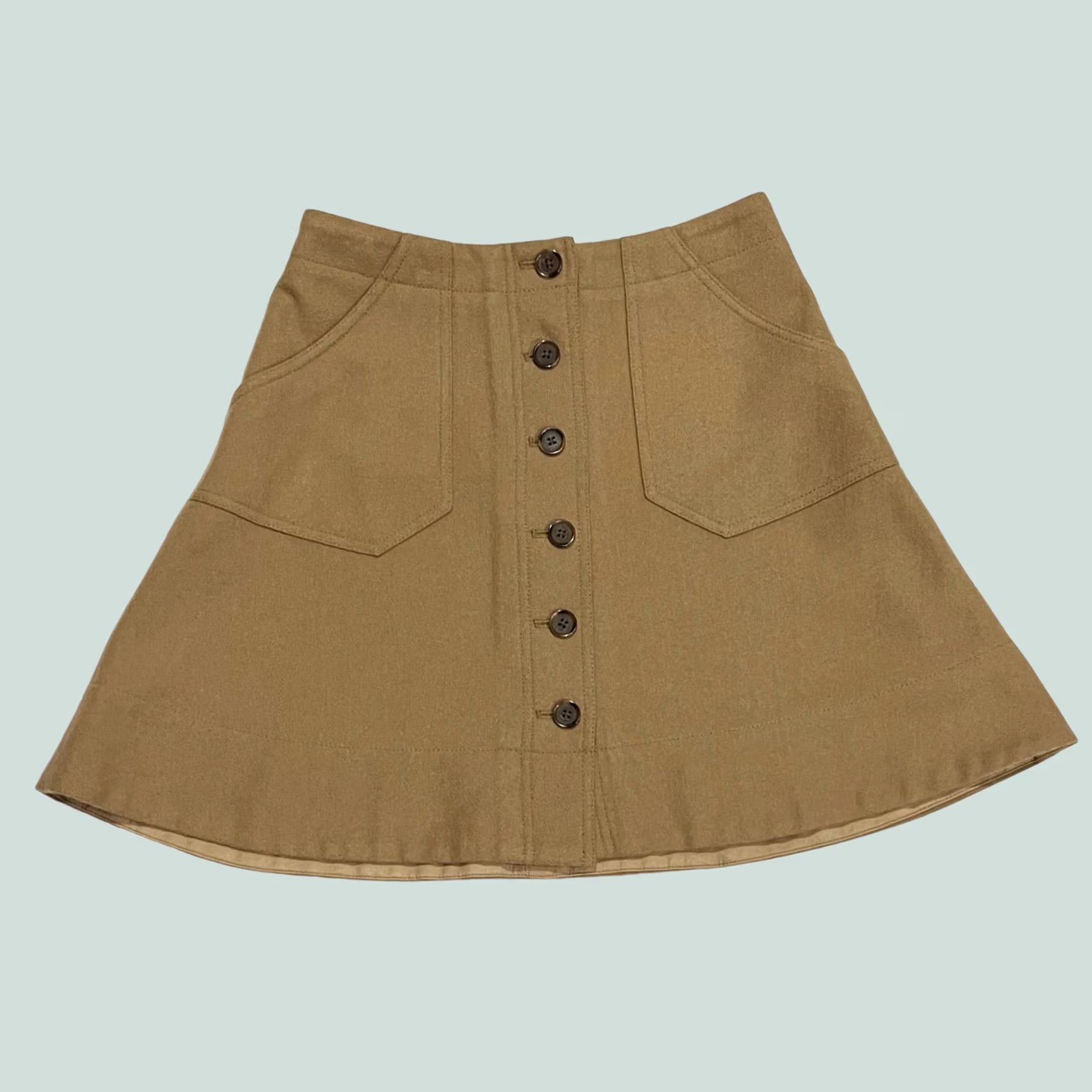 J.Crew J.Crew Skirt Women’s Tan Wool A-Line Pockets Buttons Sz 0 Camella Camel Flare Short Size 25" / US 0 / IT 36 - 1 Thumbnail
