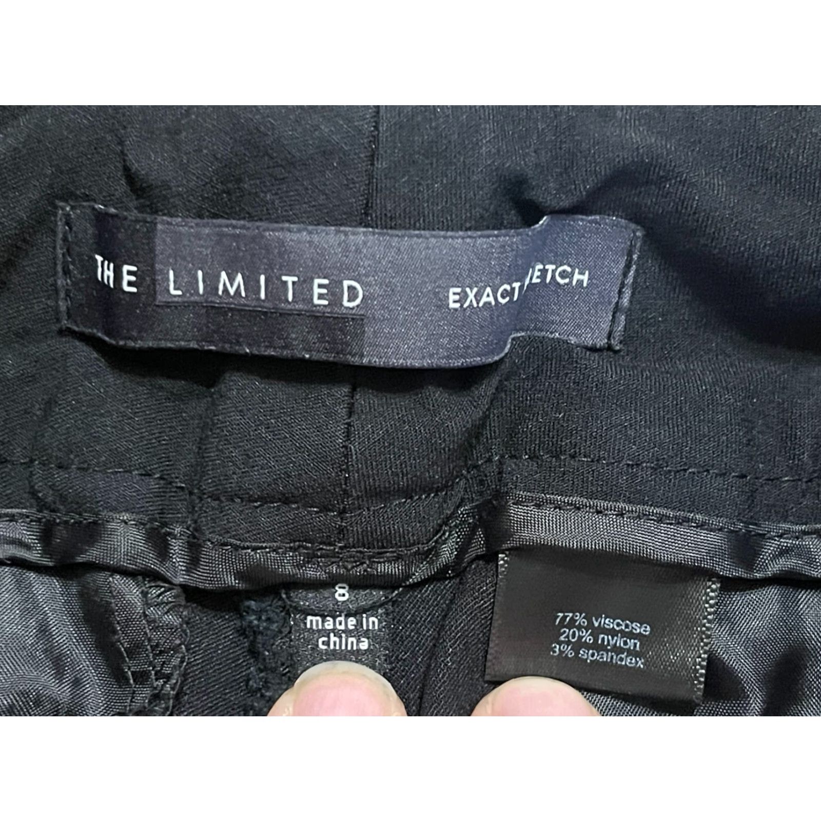 Vintage The Limited Pants Women's 8 Black Dress Pants Capris Exact Stretch Straight Inseam 22 in Regular Front Flat Stretch Size 30" / US 8 / IT 44 - 6 Thumbnail