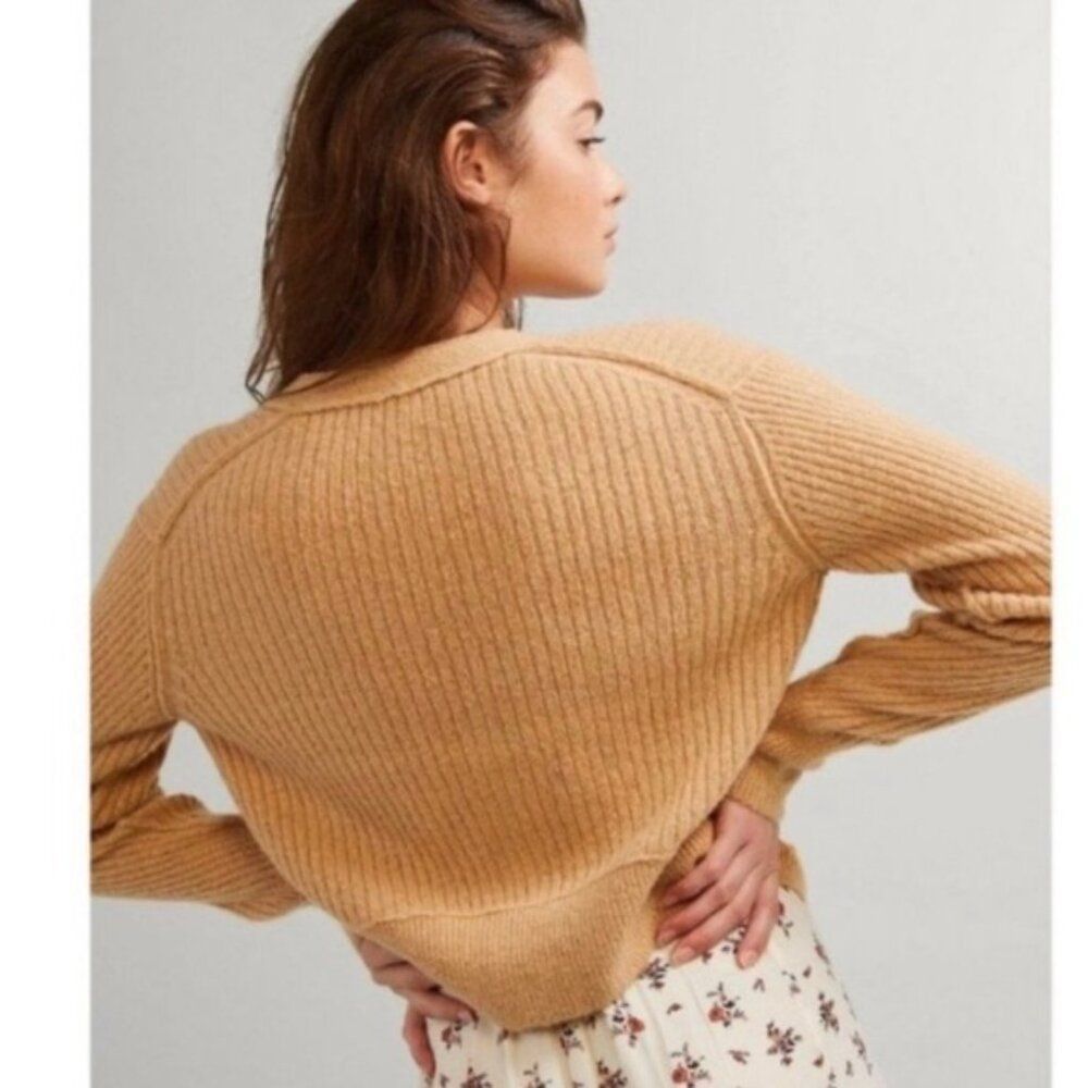 Free People Free People Womens Size L V-Neck Ribbed Button Up Mimosa Mus Size L / US 10 / IT 46 - 7 Thumbnail