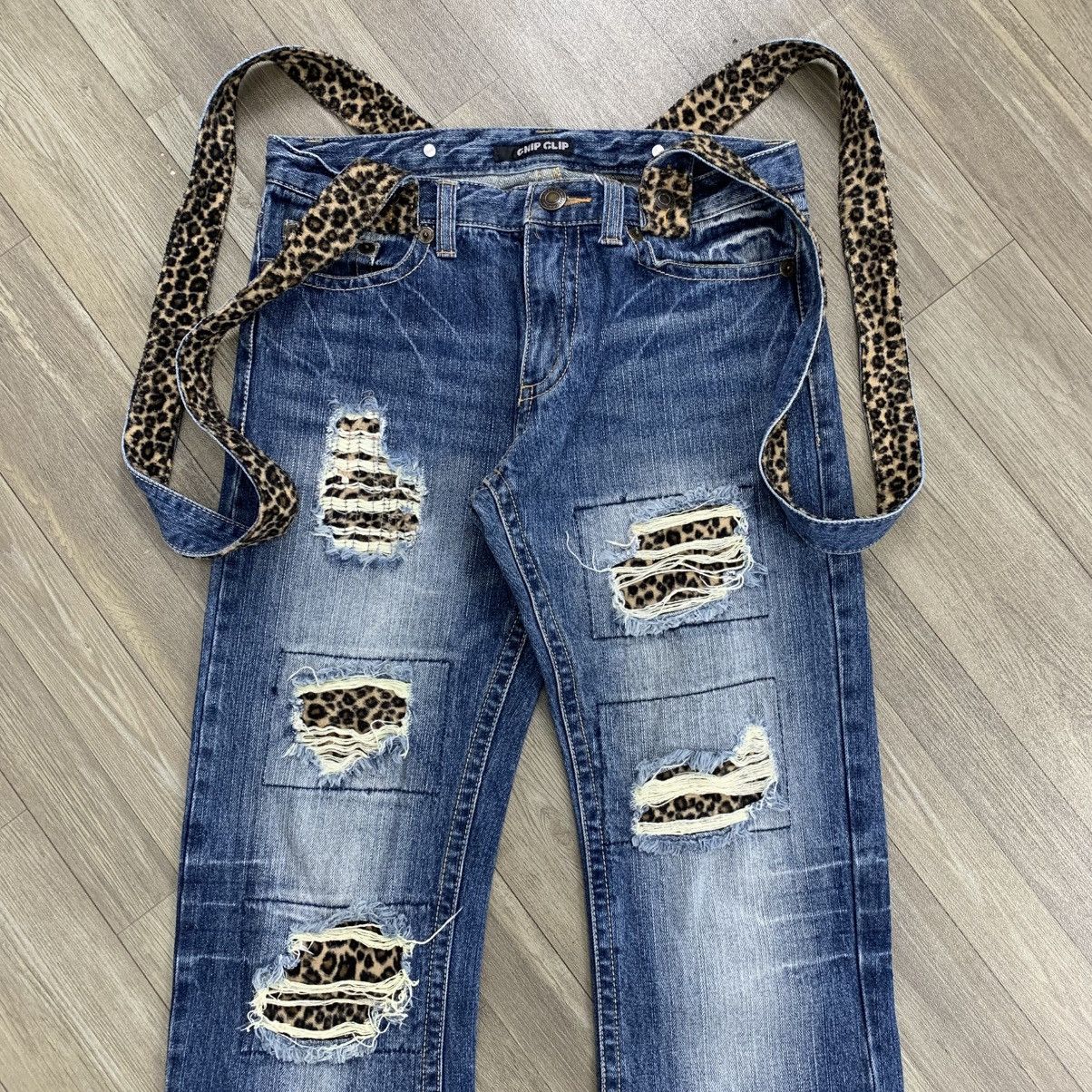 If Six Was Nine × Japanese Brand × Le Grande Bleu (L.G.B.) Ifsixwasnine Style💥Chip Clip Leopard Distressed Faded Jeans Size US 29 - 3 Thumbnail