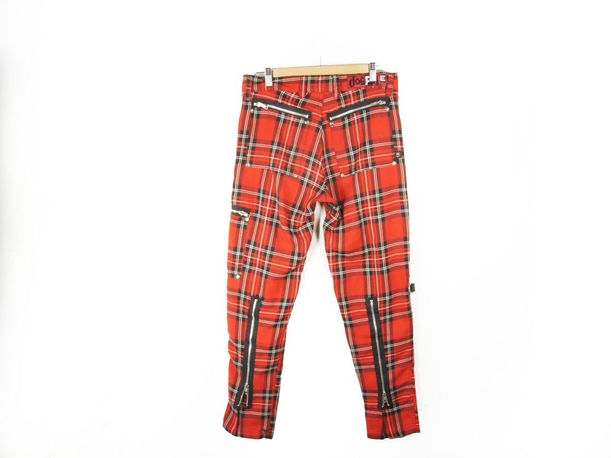 Vintage Vintage Dogpile Red Black Plaid Bondage Trouser Pants Size 30" / US 8 / IT 44 - 3 Thumbnail