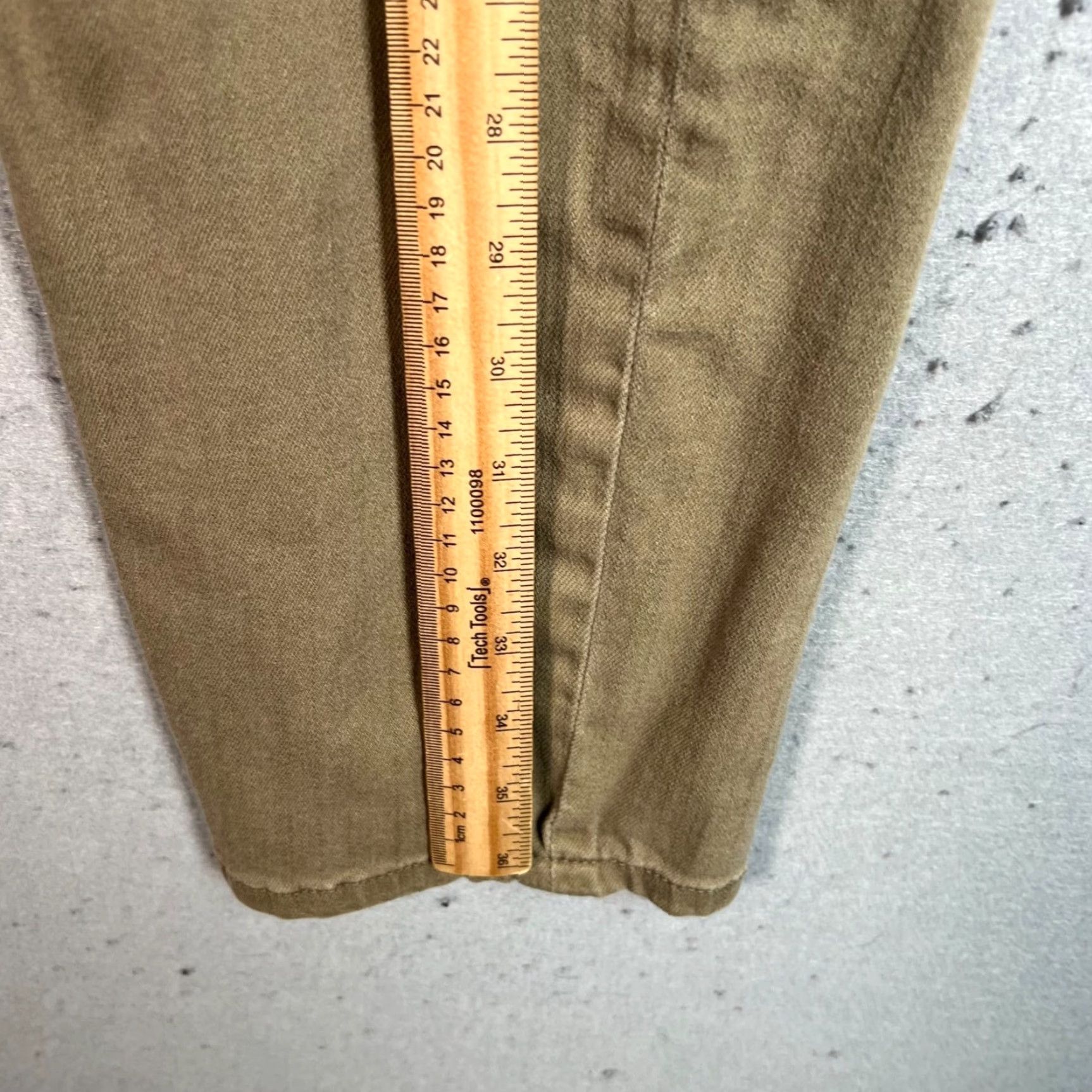 Olive Coen Jeans Women's Olive Green High-Waisted Tapered 26 in 5-Pocket Denim Cotton Blend Vintage No Size 36" / US 14 / IT 50 - 7 Thumbnail