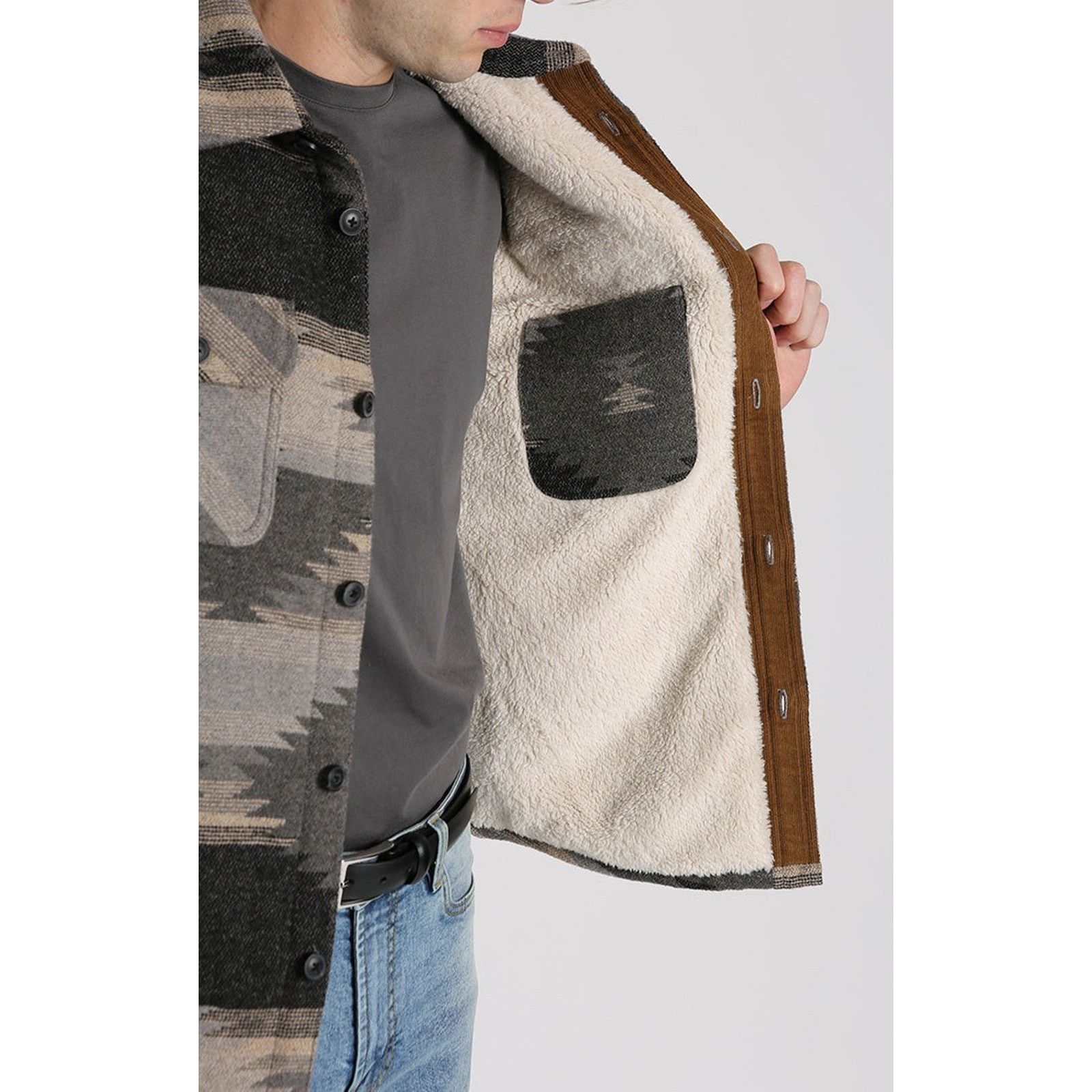 Other Jachs Mens Aztec Southwest Wool Sherpa Fleece Lined Jacket Size US XL / EU 56 / 4 - 4 Thumbnail