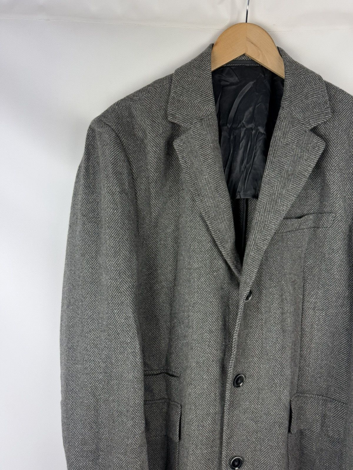 Vintage Gutteridge Men’s Wool Herringbone Tweed Overcoat Coat Jacket Size US XXL / EU 58 / 5 - 4 Thumbnail