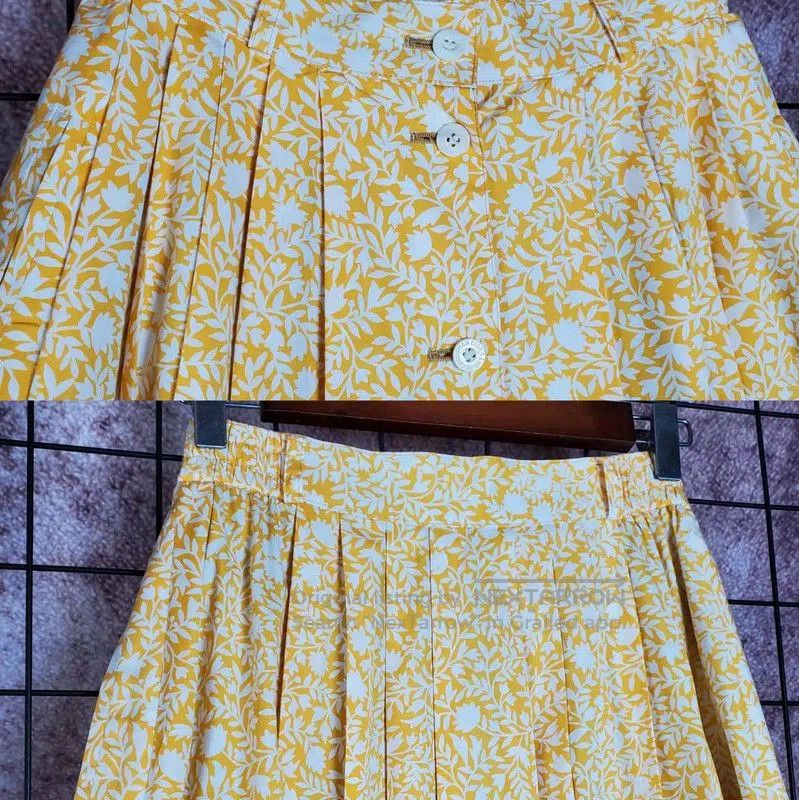 Dior Dior Yellow Floral Cotton Midi Skirt for Summer . Size 24" / US 00 / IT 34 - 3 Thumbnail