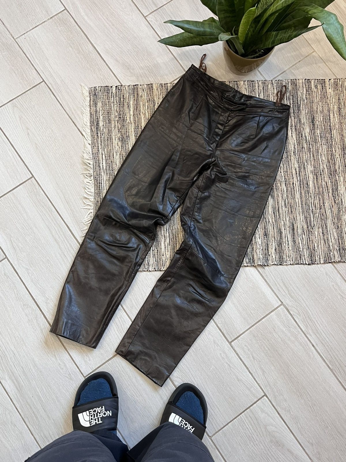 Genuine Leather × Vintage Vintage Virmani Real Leather Pants avantgarde Brown Retro Size 30" / US 8 / IT 44 - 1 Thumbnail