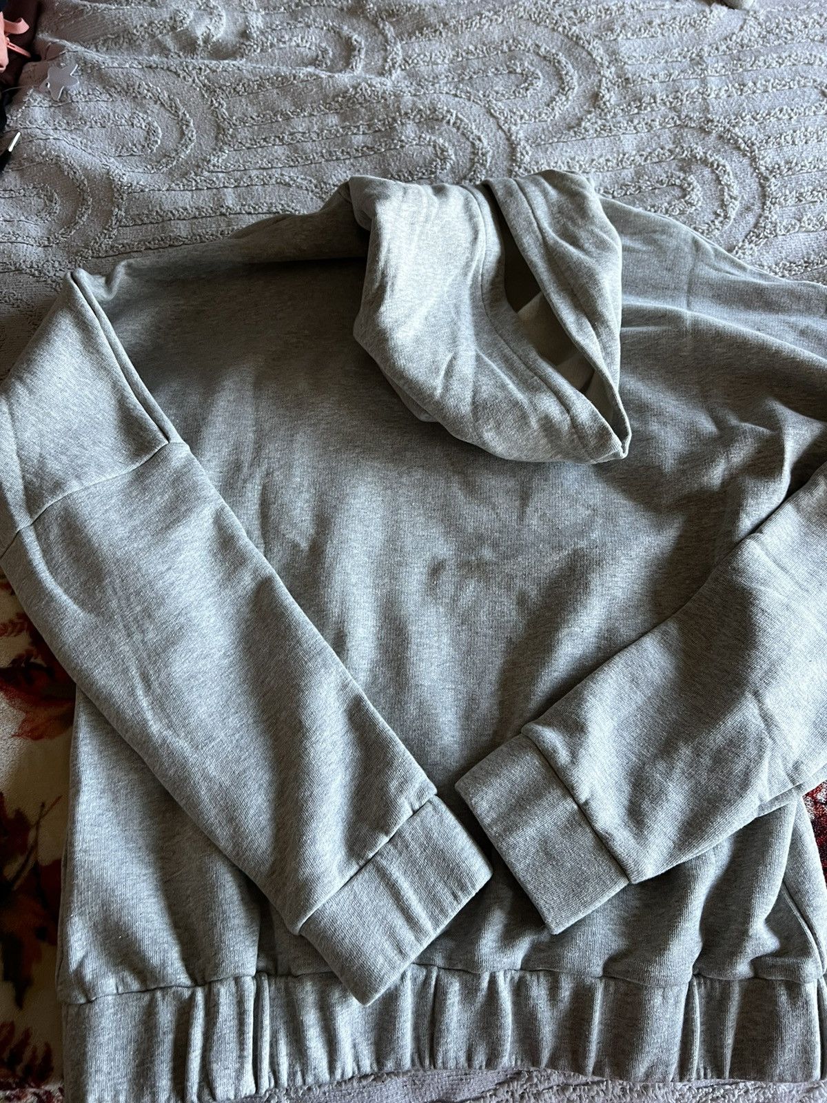 Asos Grey Blank Dropped-Shoulder Cropped Hoodie Size US XS / EU 42 / 0 - 4 Thumbnail