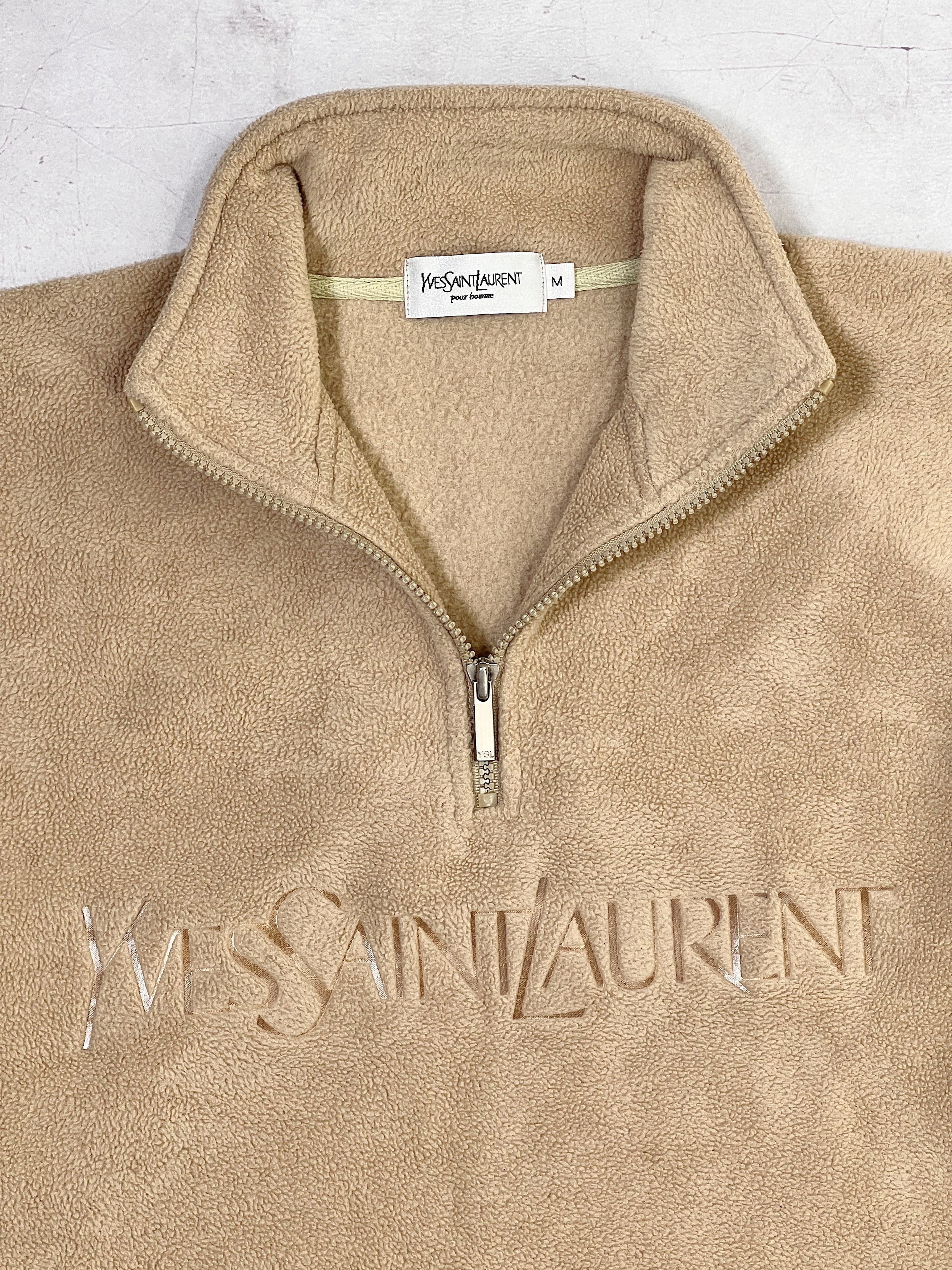 Vintage Vintage Yves Saint Laurent Fleece 1/4 zip Pullover Size US M / EU 48-50 / 2 - 3 Thumbnail