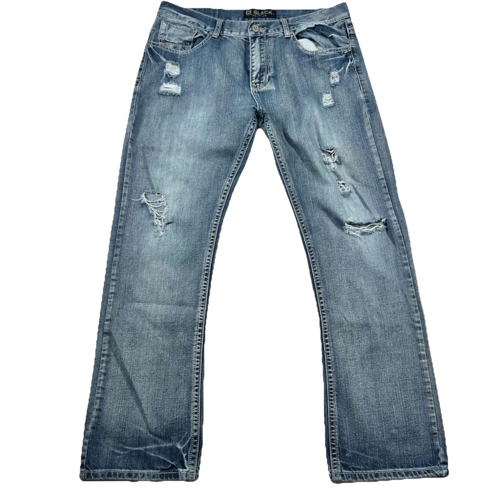 Buckle Black VINTAGE Buckle Black Jeans Mens 36x32 Bootcut Distressed Y2K Western Denim Cotton Blend Blue 5-Pocket Mens Boots Boy? Size US 36 / EU 52 - 2 Thumbnail